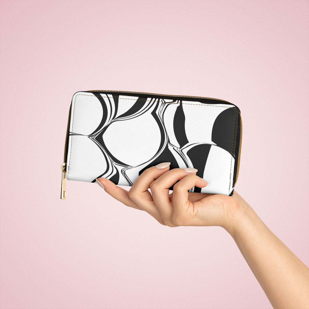 Modern Black and White Chic Zipper Wallet Minimalist Wallet Stylish Coin Purse Trendy Gift for Her Fashion Accessory for Everyday