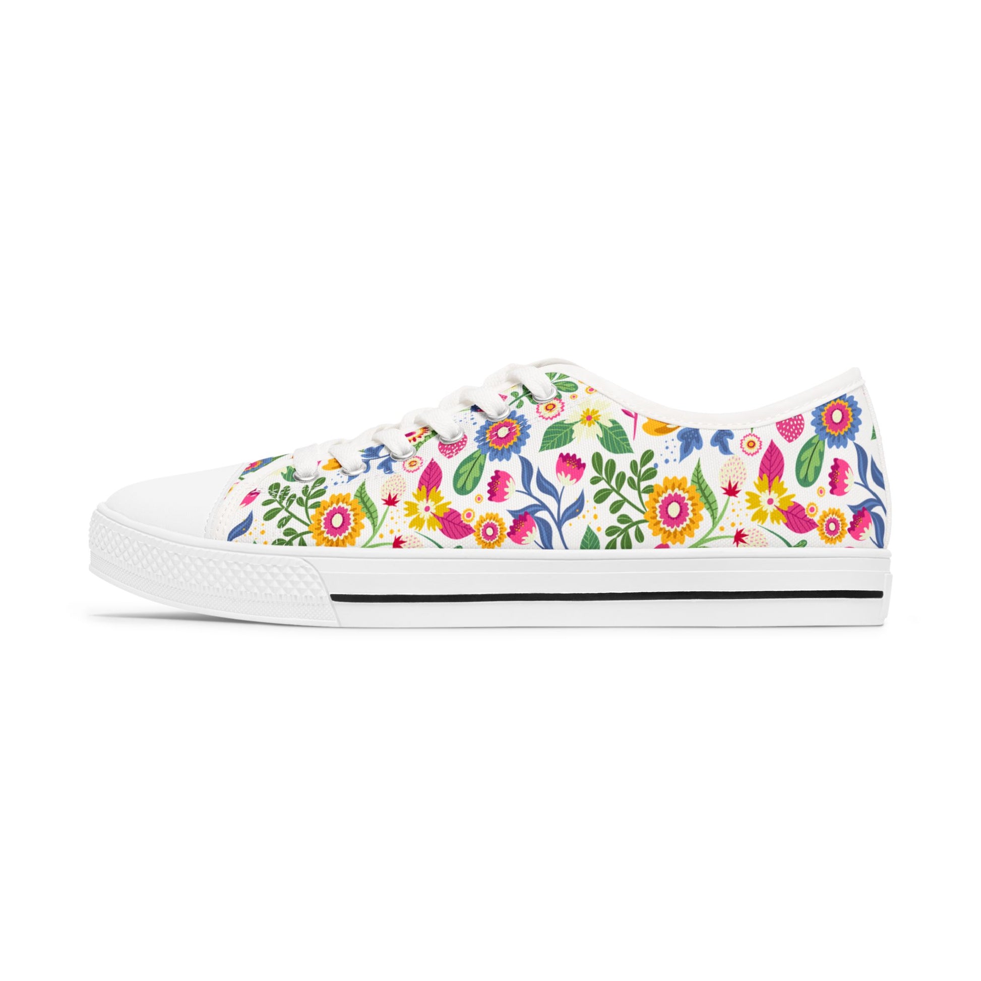 Women's Designer Floral Sneakers Women's Low Top Sneakers Gift For Womens Converse Sneakers Low Top Sneakers Canvas Lace Up Girls