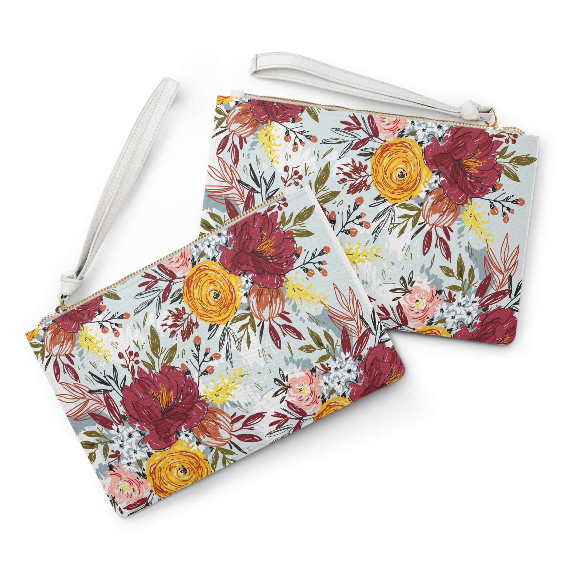 Spring Floral Clutch Bag Chic Accessory for Every Occasion Floral Zipper Wallet Elegant Flower Wallet, Women's Gift, Travel Wallet, Organizer Floral Print Accessory