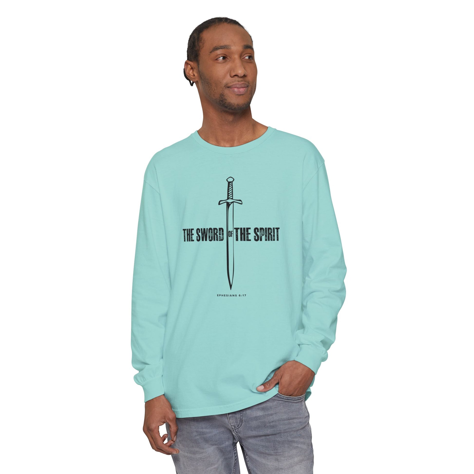 Christian Long Sleeve TShirt For Christian Mom Dad  For Christian Men Christian Shirt, Bible Verse T-Shirt, Religious Outfit, Retro Faith T Shirt, Christian Cross Graphic Tees, Jesus Shirt, Religious Gift Shirt Long Sleeve Tee Apparel Bible Verse Ephesian