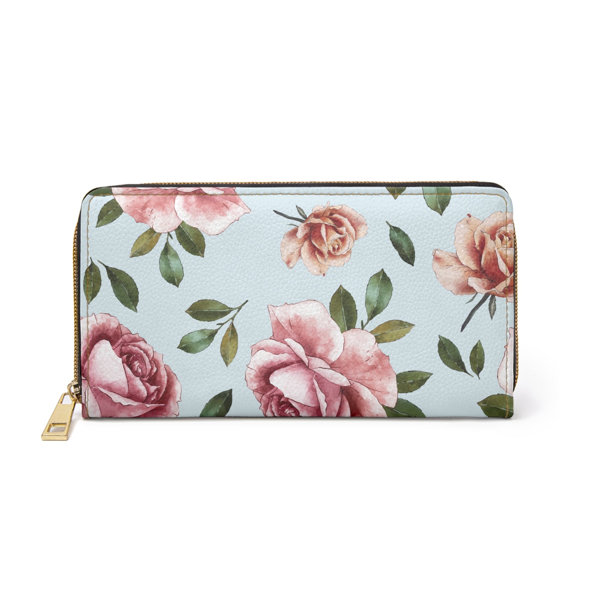 Rose Floral Zipper Wallet Elegant Rose Print Purse for Women Stylish Coin Holder, Gift for Her Mothers Day Birthday