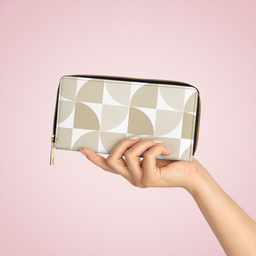 Modern Geometric Zipper Wallet, Stylish Organizer, Gift for Her, Chic Clutch, Essential Travel Accessory Minimalist Design