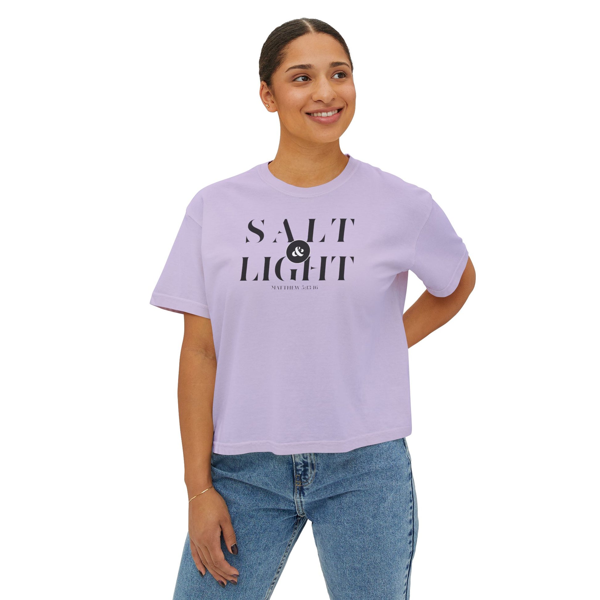 T-shirt Salt and Light Bible Verse T Shirt Christian Apparel Religious Gift Shirt Faith Shirt Clothing Gift For Friend Boxy Tee - Salt & Light Scripture Tee