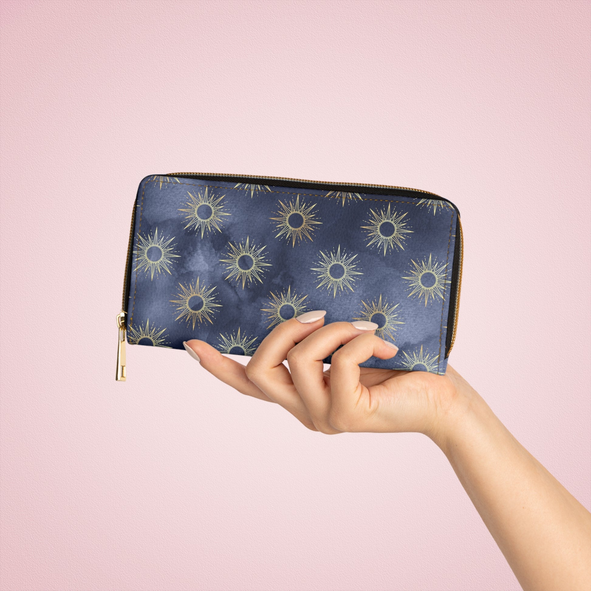 Celestial Pattern Zipper Wallet, Starry Wallet, Coin Purse, Unique Gift for Her, Cosmic Accessories, Travel Organizer
