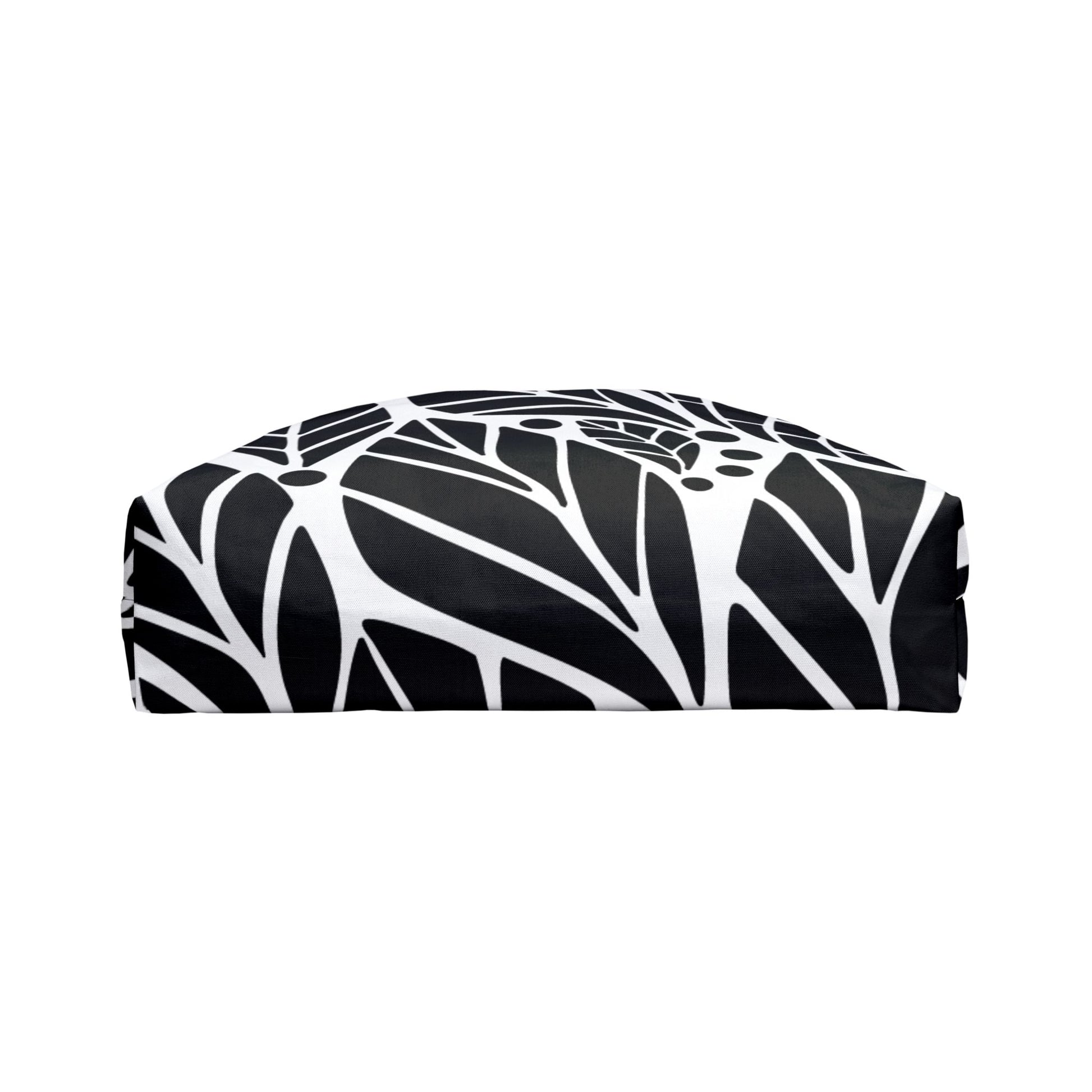 Elegant Black and White Leaf Pattern Weekender Tote Bag | Travel, Beach, Stylish, Gift for Her, Eco-Friendly, Large Capacity