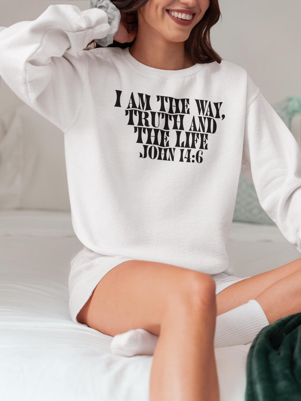 Unisex Sweatshirt Crewneck For Christian Men Women Gift Fashion The Way Bible Verse Shirt Scripture-based fashion Gift For Men women