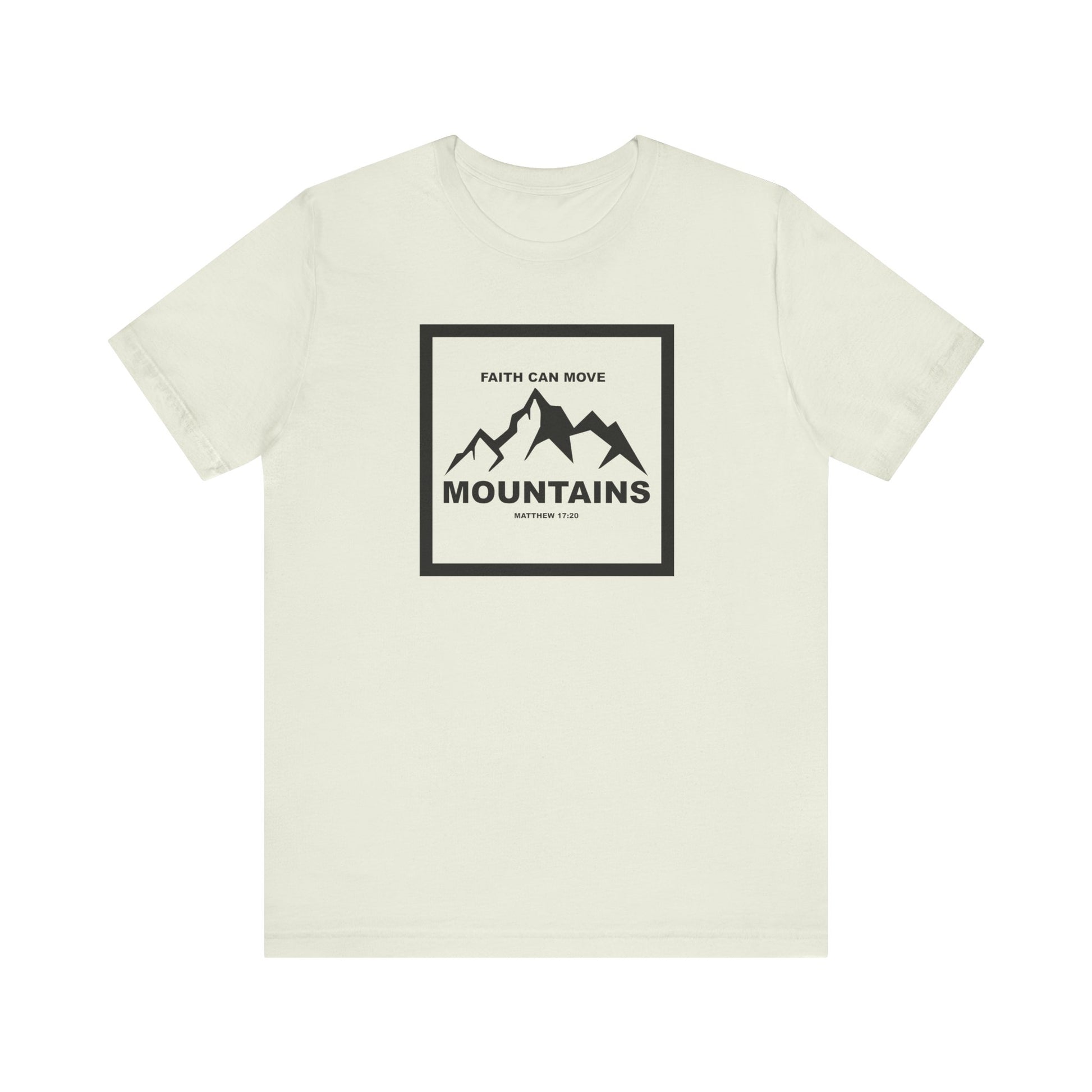 Christian Shirt Bible Verse T-Shirt Religious Outfit Jesus Shirt Inspirational Mountain Graphic Tee  Scripture Bible Verse "Faith Can Move Mountains" Tee For Her Him Gift