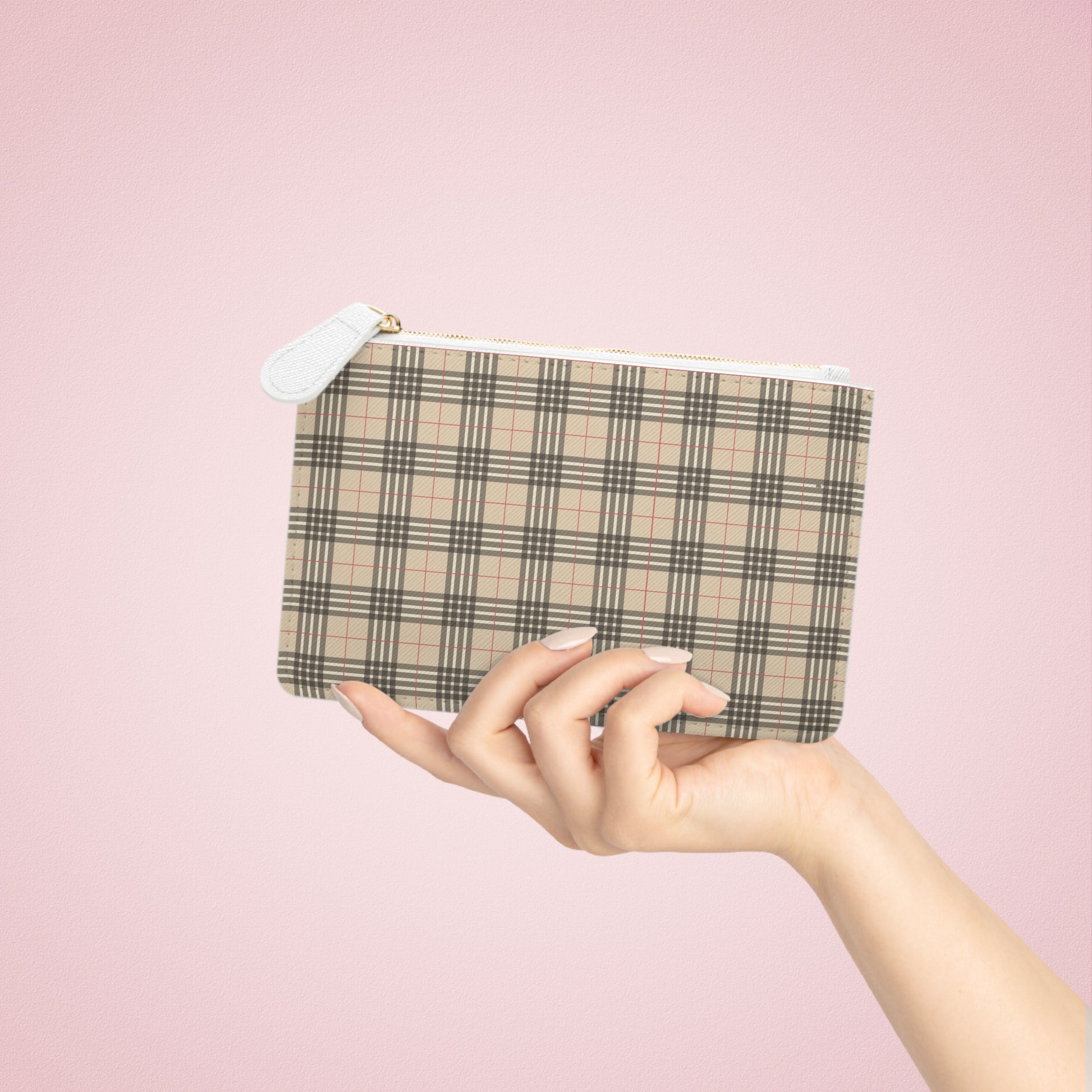 Luxury Mini Plaid Print Clutch Bag for Women Luxury Gift Purse Luxury Coin Purse Faux Leather Pouch Womens Wallet Key Pouch Key Purse