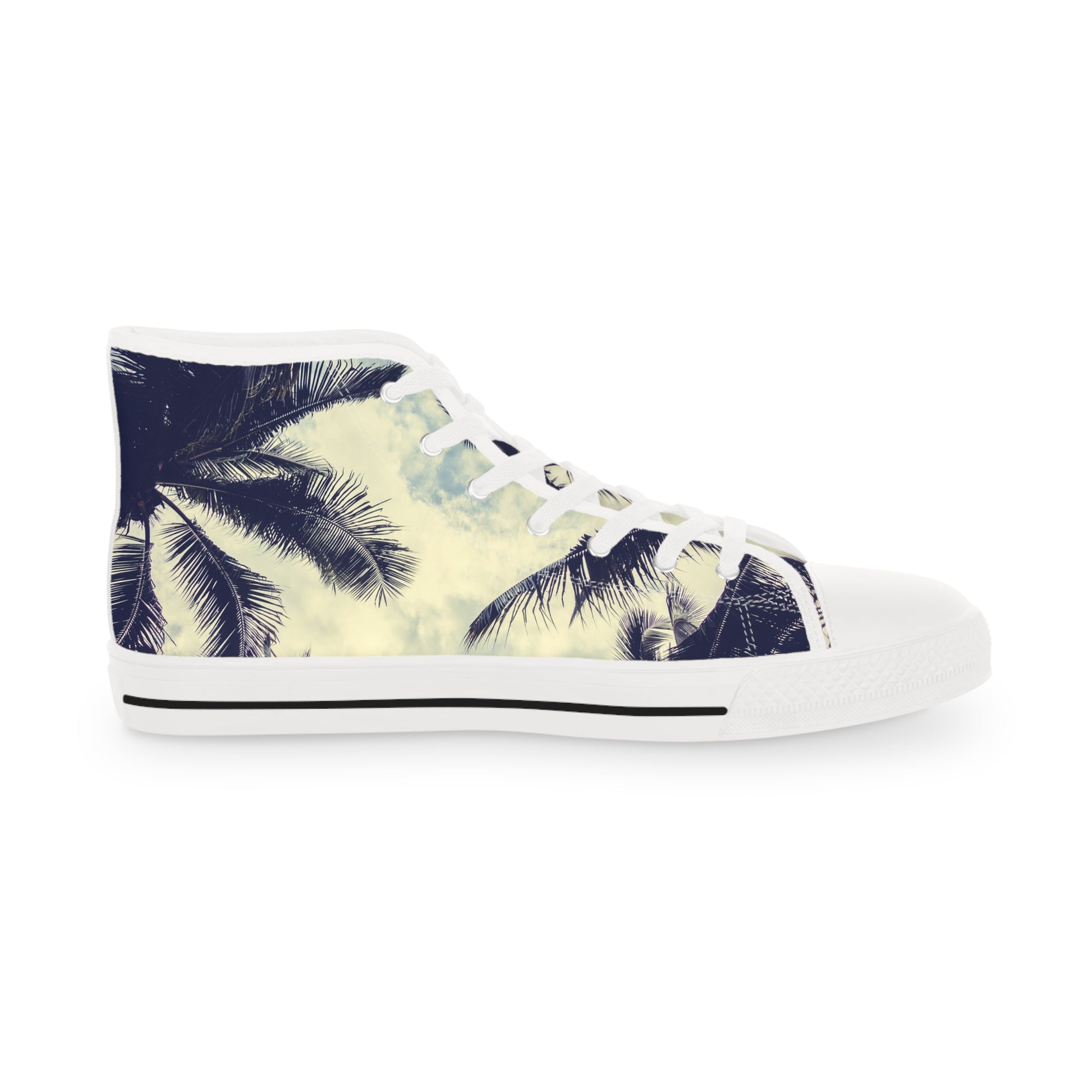 Mens Designer Tropical High Top Sneakers Palm Tree Design for Summer Adventures Beach Sneakers