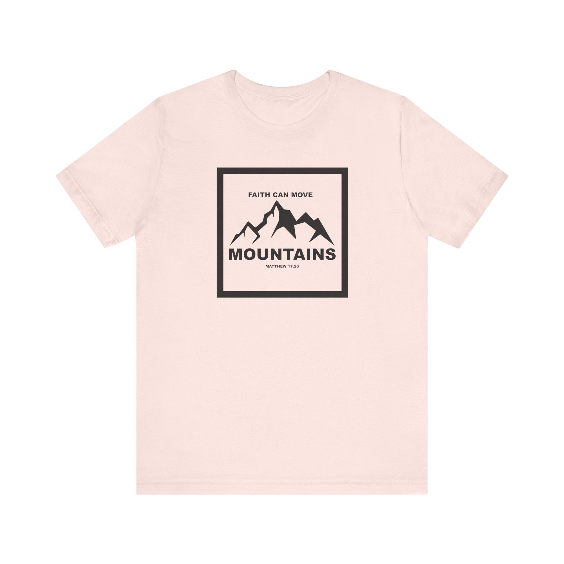 Christian Shirt Bible Verse T-Shirt Religious Outfit Jesus Shirt Inspirational Mountain Graphic Tee  Scripture Bible Verse "Faith Can Move Mountains" Tee For Her Him Gift