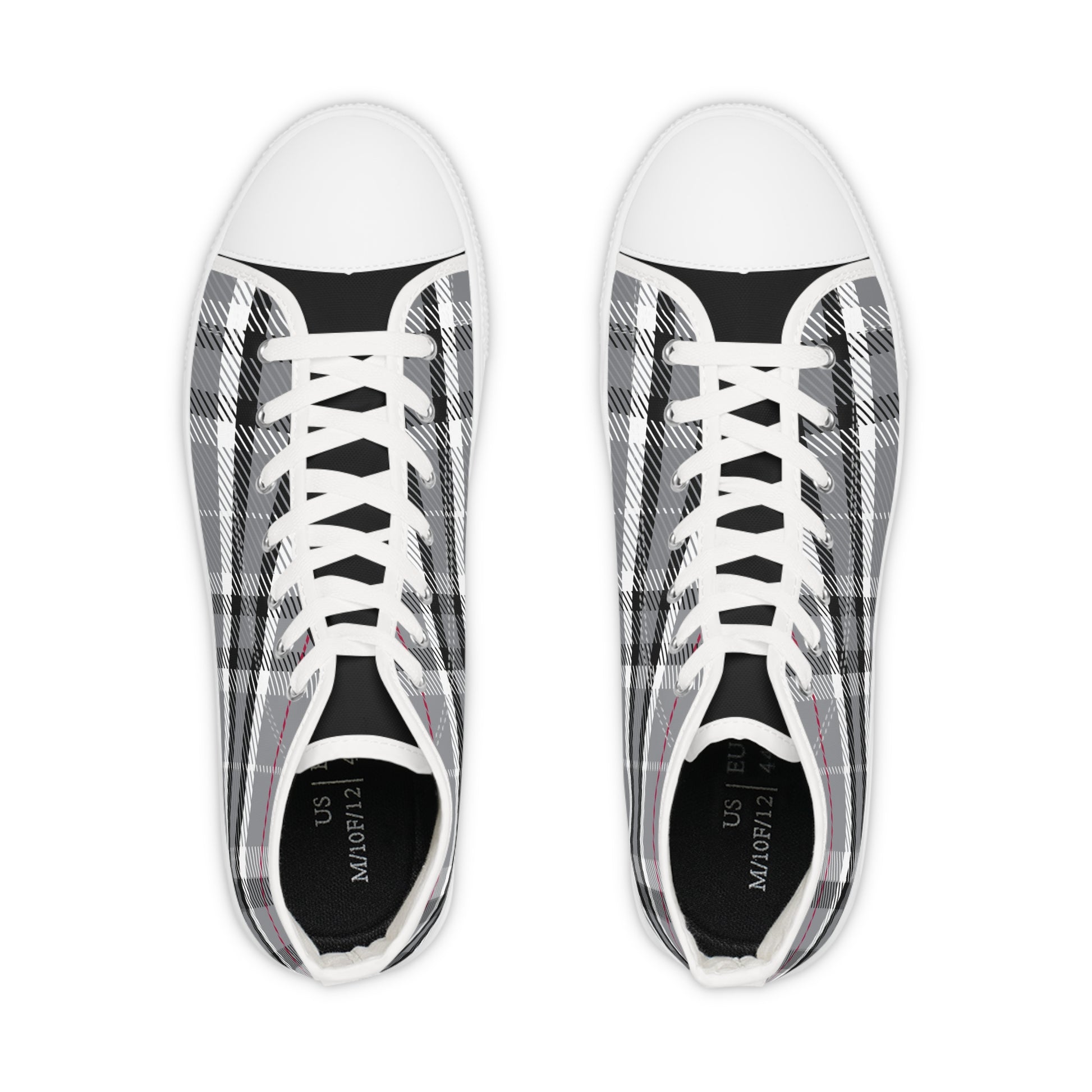 Designer Mens Stylish Grey Plaid High Top Sneakers for Men