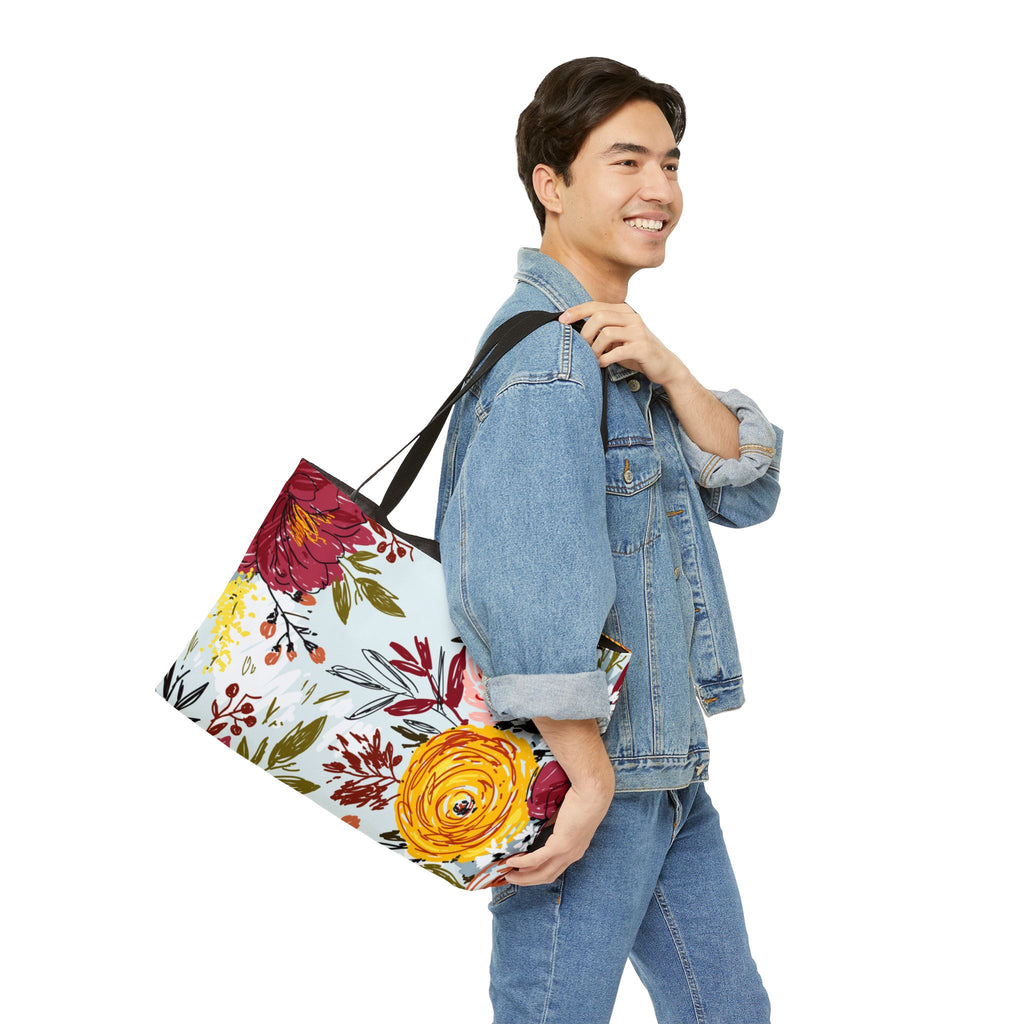 Spring Floral Weekender Tote Bag Perfect for Travel & Everyday Use Floral Bag Chic Accessory for Every Occasion Floral Print Elegant Flower Tote Women's Gift, Floral Print
