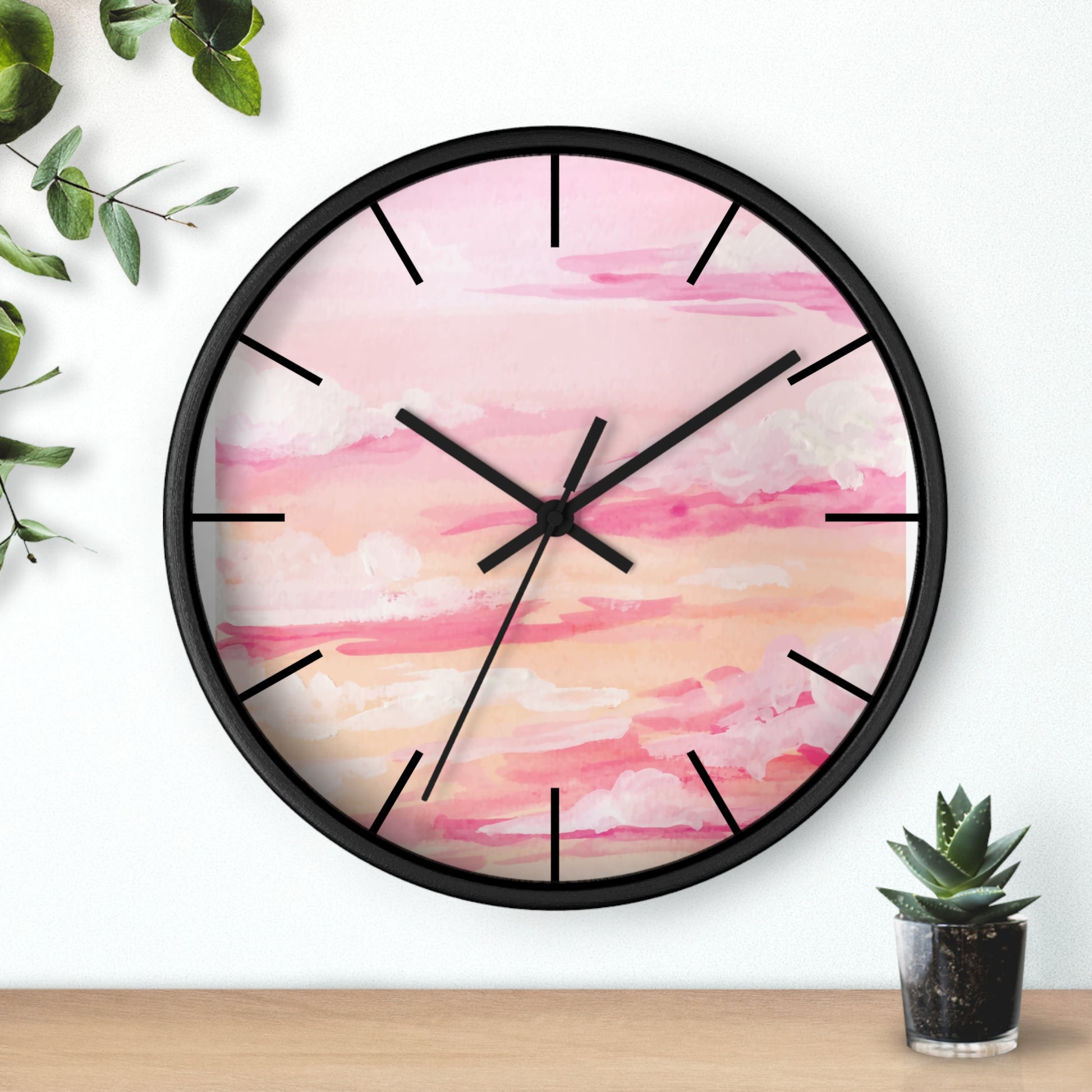 Pastel Sunset Wall Clock - Serene Home Decor for Relaxed Living