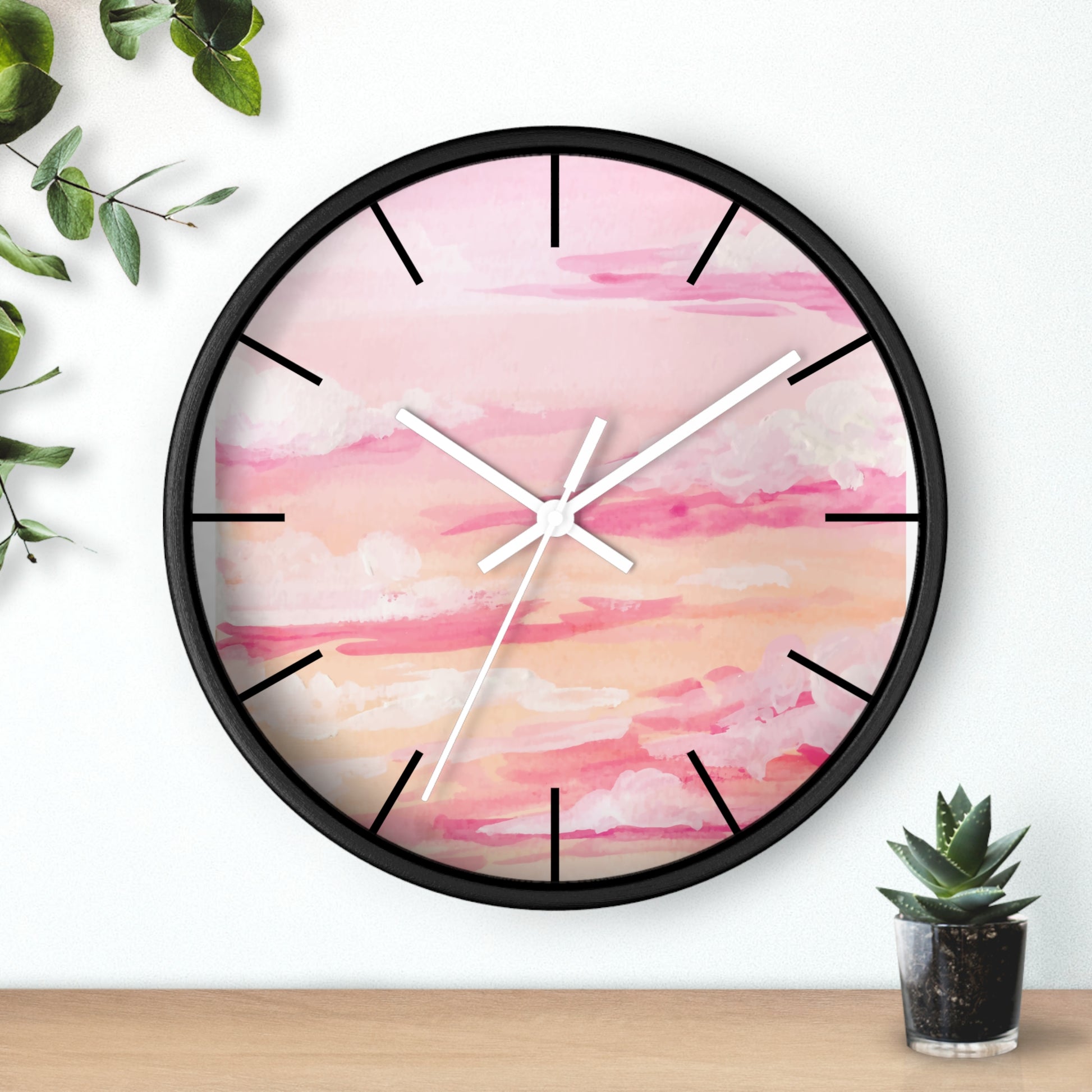 Pastel Sunset Wall Clock - Serene Home Decor for Relaxed Living