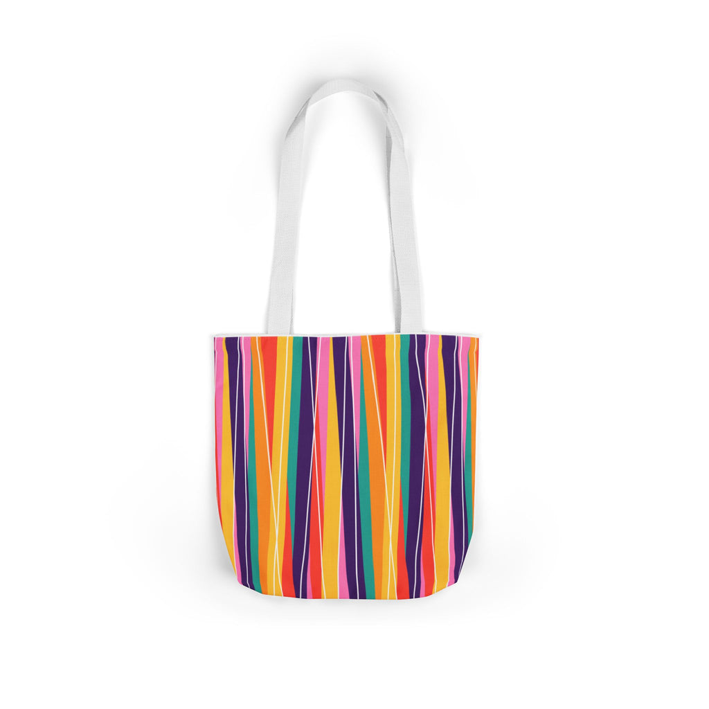 Colorful Striped Canvas Tote Bag, Fun Gift for Beach, Shopping, Travel, Eco-Friendly Bag, Summer Essential, Bright Design
