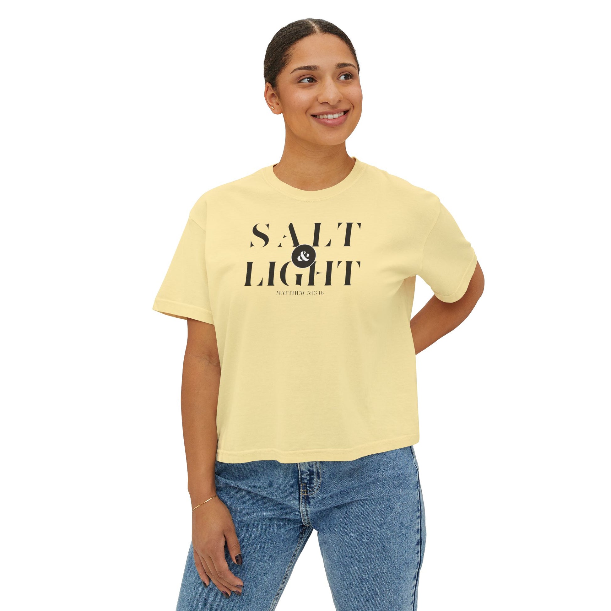 T-shirt Salt and Light Bible Verse T Shirt Christian Apparel Religious Gift Shirt Faith Shirt Clothing Gift For Friend Boxy Tee - Salt & Light Scripture Tee