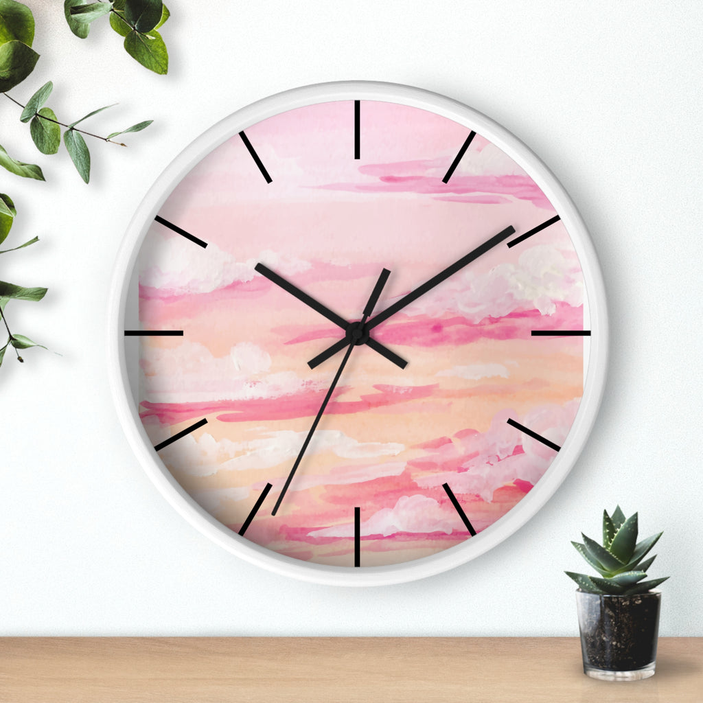 Pastel Sunset Wall Clock - Serene Home Decor for Relaxed Living
