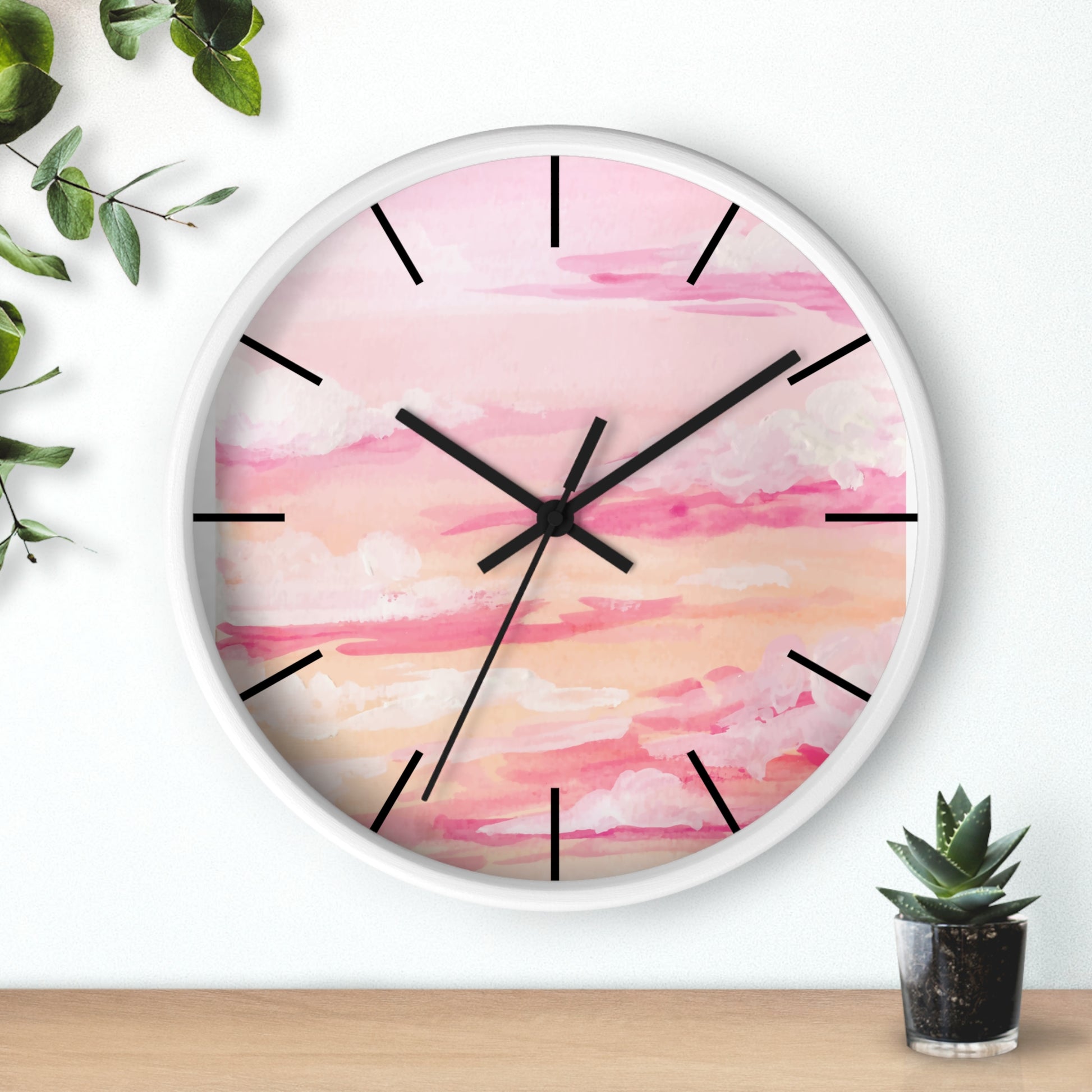Pastel Sunset Wall Clock - Serene Home Decor for Relaxed Living