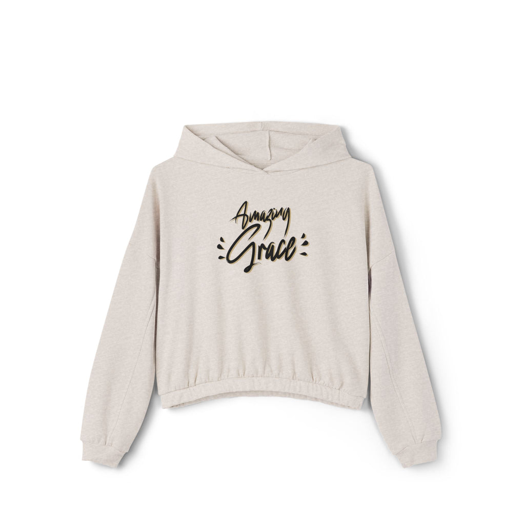 Fleece Hoodie Gift For Christian Women Cinched Bottom Hoodie For Christian Women Gift Amazing Grace Graphic Modern Apparel Sweatshirt