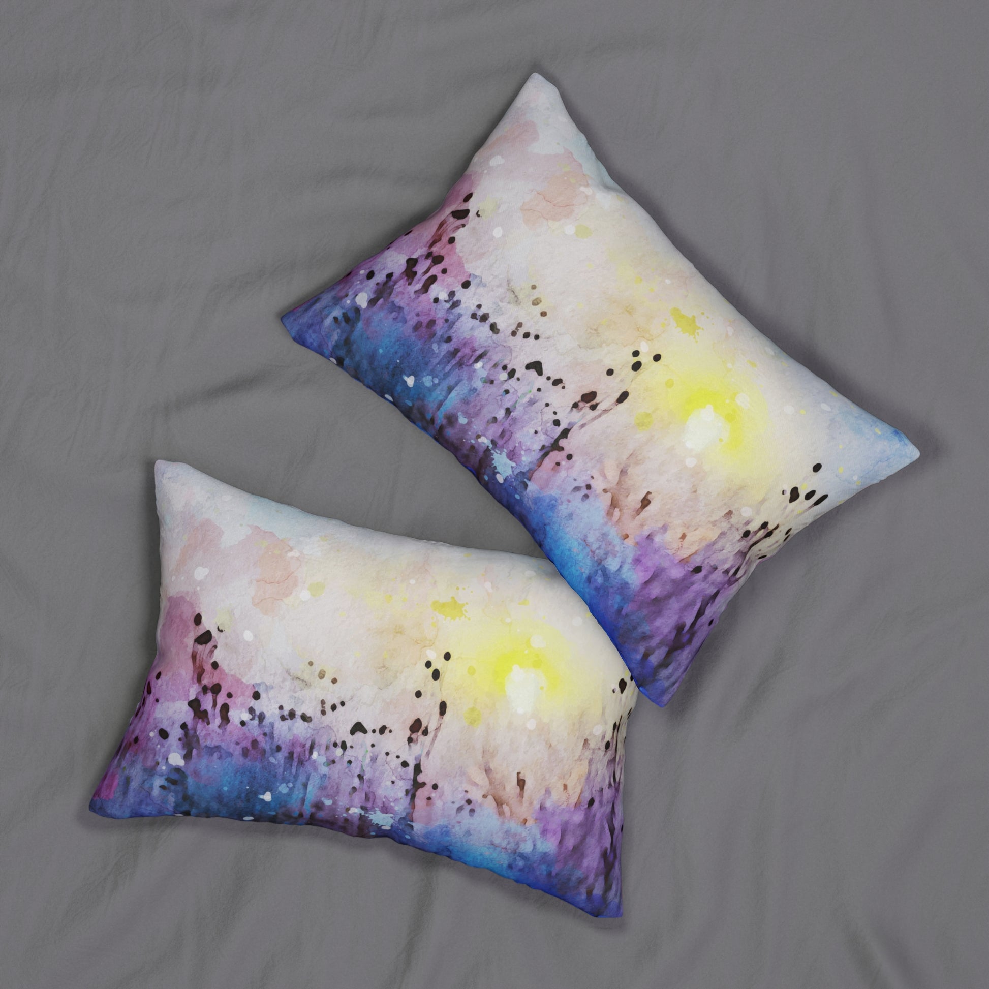 Watercolor Floral Lumbar Pillow, Cozy Home Decor, Boho Accent, Gift for Her, Living Room Cushion, Modern Design, Art Print