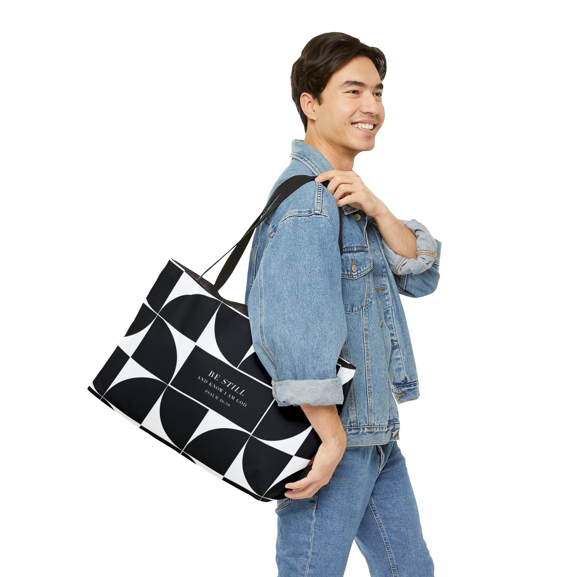 Bold Graphic Designer Weekender Bag, Stylish Tote Bag, Modern Graphic Weekender Bag, Beach Bag, Sleek Carry On, Purse