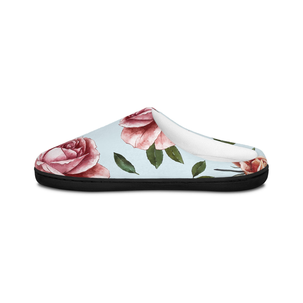 Rose Slippers For Gift For Her Floral Women's Indoor Slippers Cozy Rose Design for Relaxation