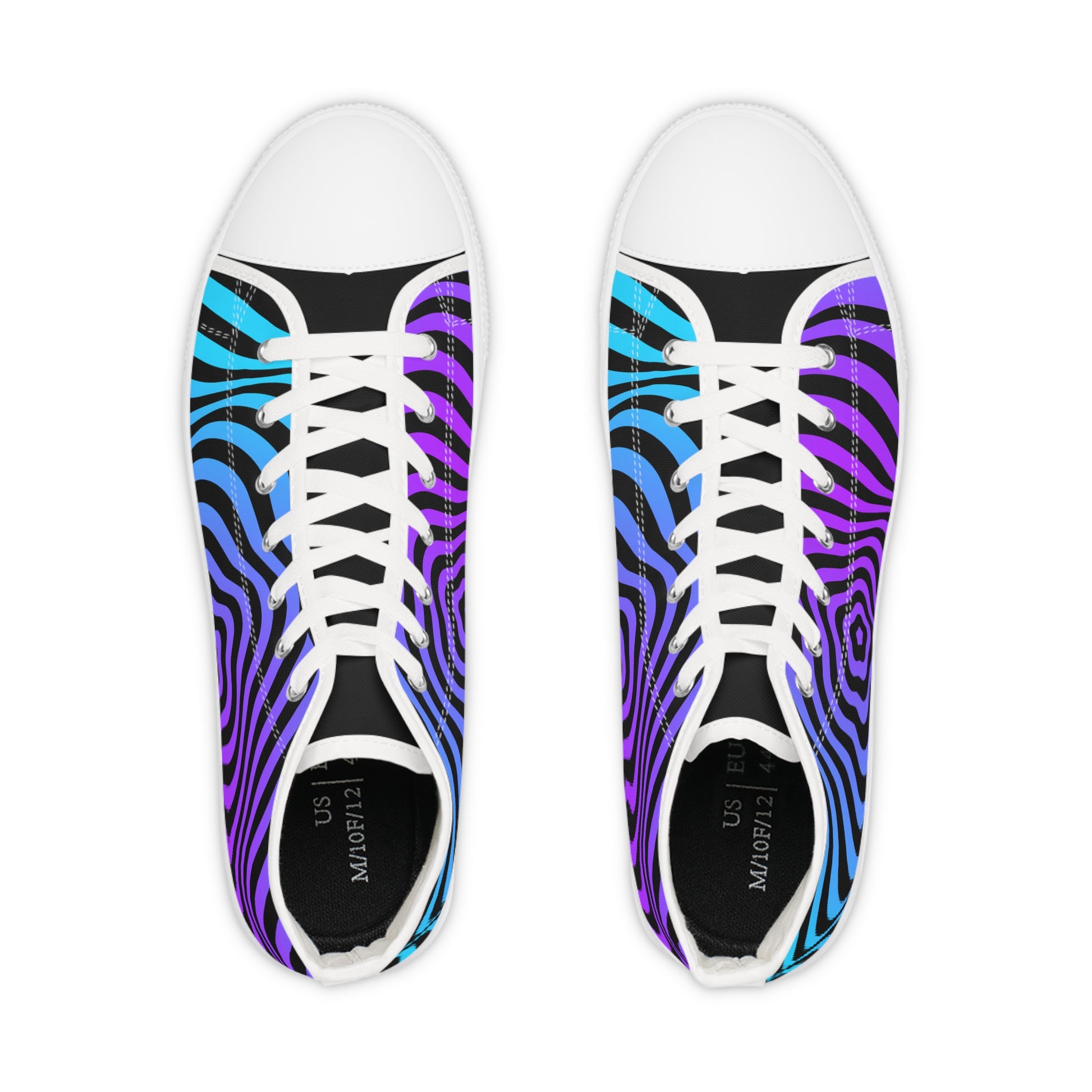 Mens Designer Psychedelic High Top Sneakers for Men Vibrant Striped Design Mens Sneakers Psychedelic High Top Sneakers | Vibrant Striped Designer Shoes for Men