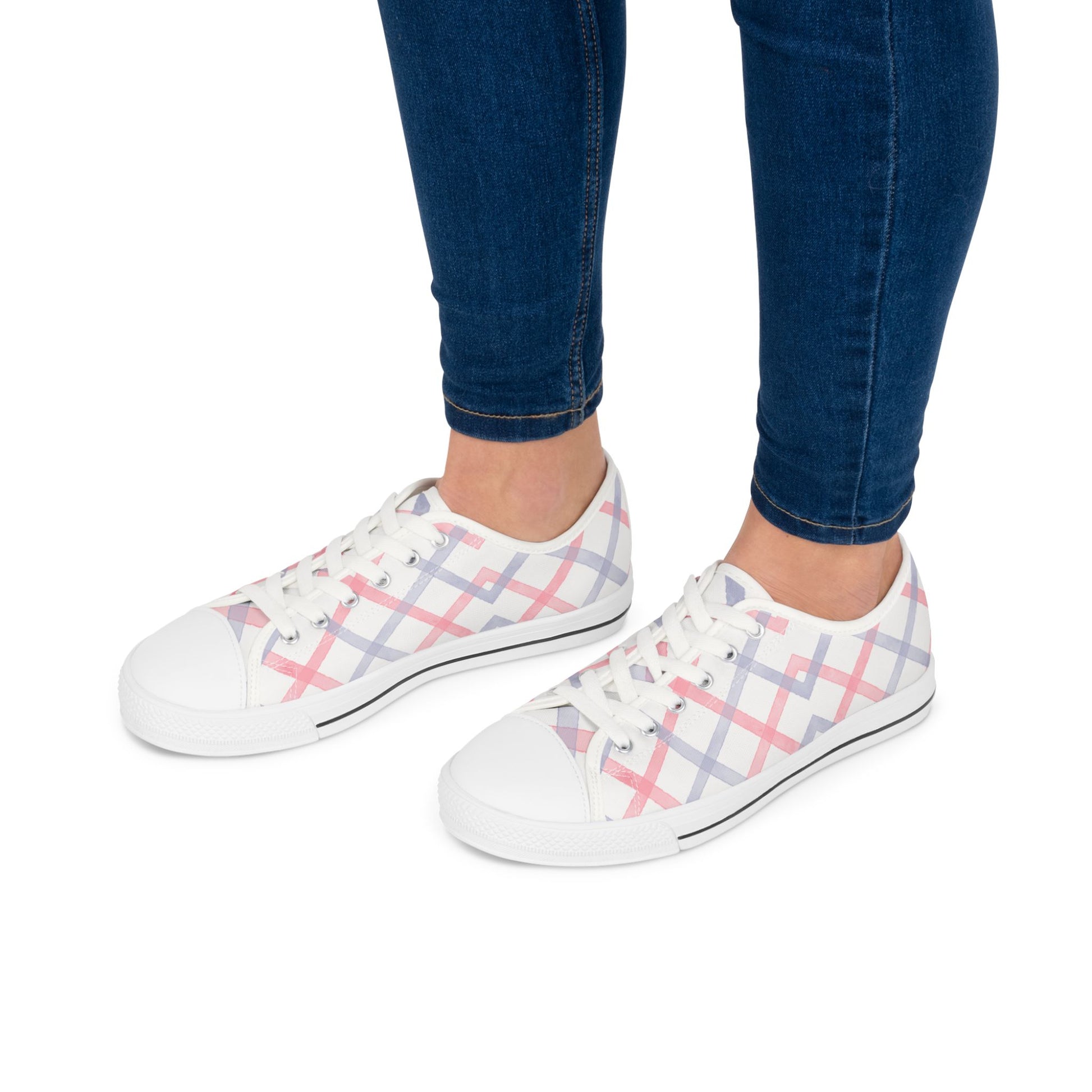 Women's Designer Soft Plaid Low Top Sneakers Womens Converse Sneakers Sneakers For Women Low Top Sneakers Canvas Lace Up Girls Ladies Flat
