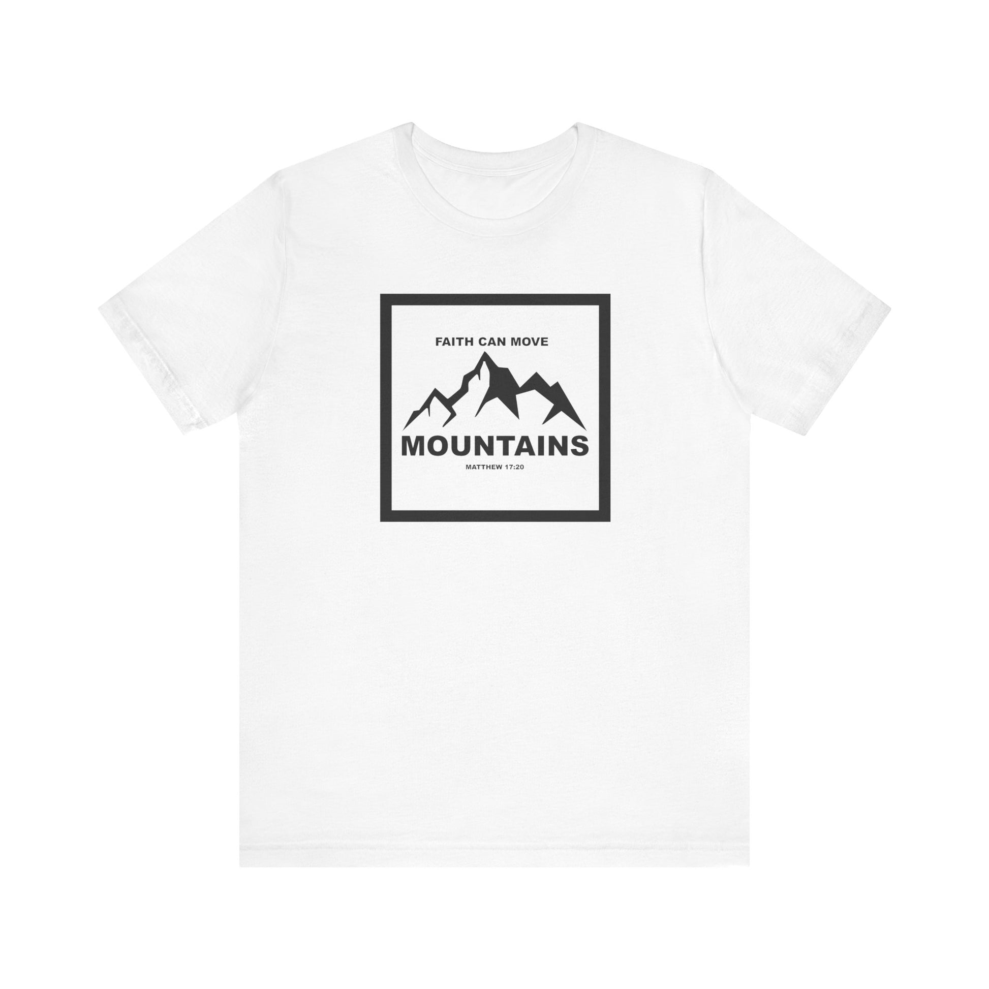 Christian Shirt Bible Verse T-Shirt Religious Outfit Jesus Shirt Inspirational Mountain Graphic Tee  Scripture Bible Verse "Faith Can Move Mountains" Tee For Her Him Gift