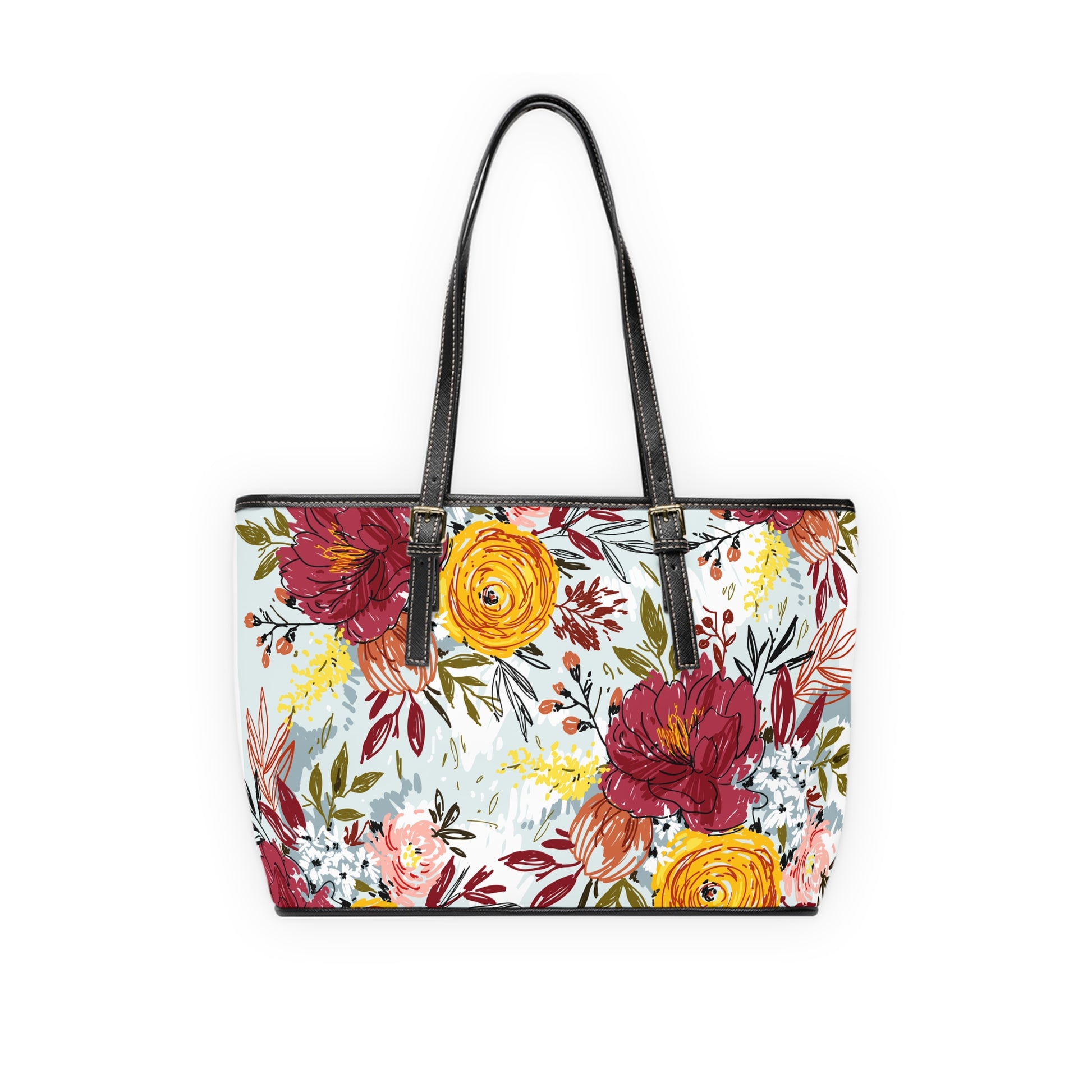 Spring Floral Weekender Tote Bag Perfect for Travel & Everyday Use Floral Bag Chic for Every Occasion Floral Elegant Flower Weekend Bag, Women's Gift, Travel Bag, Floral Print Accessory Floral PU Leather Shoulder Bag Stylish Tote for Every Occasion