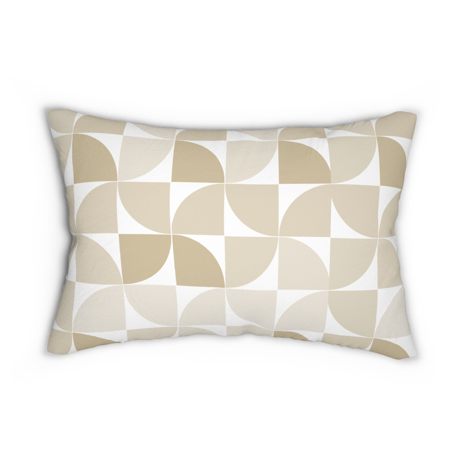 Chic Geometric Lumbar Pillow, Modern Accent Cushion for Home Decor, Minimalist Living Room, Beige Throw Pillow, Stylish Sofa Pillow
