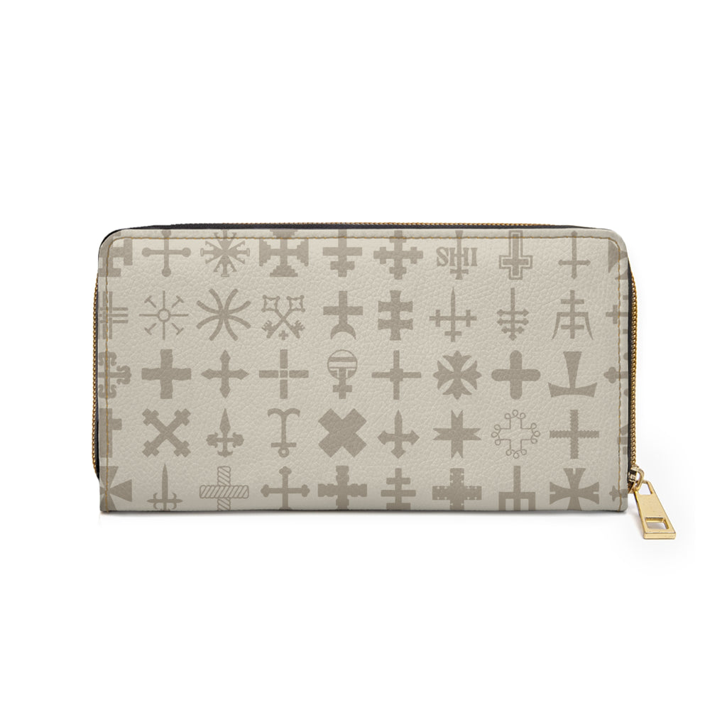 Stylish Cross Print Zipper Wallet | Elegant Storage for Essentials, Minimalist Wallet, Unique Gift, Everyday Use, Travel Accessory
