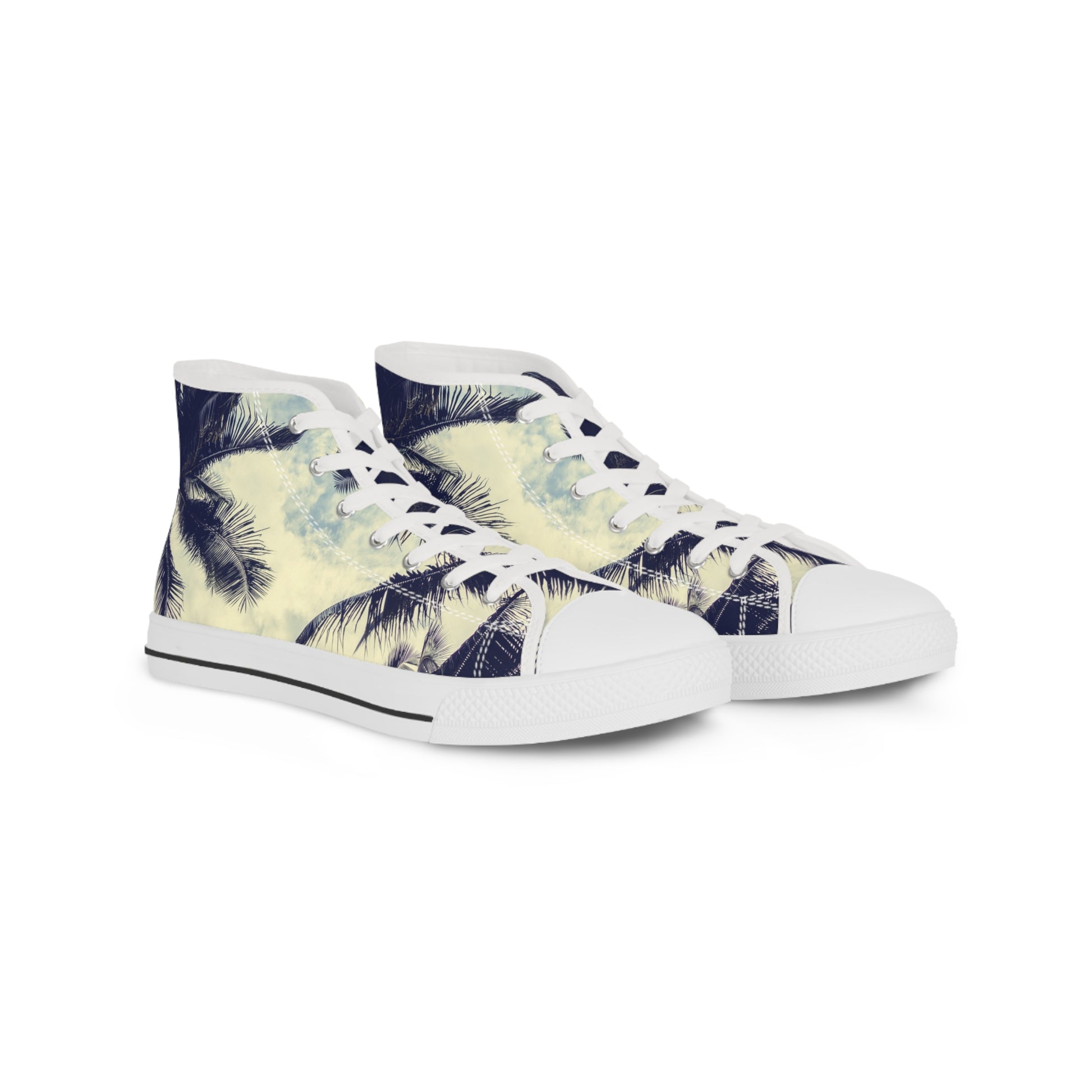Mens Designer Tropical High Top Sneakers Palm Tree Design for Summer Adventures Beach Sneakers