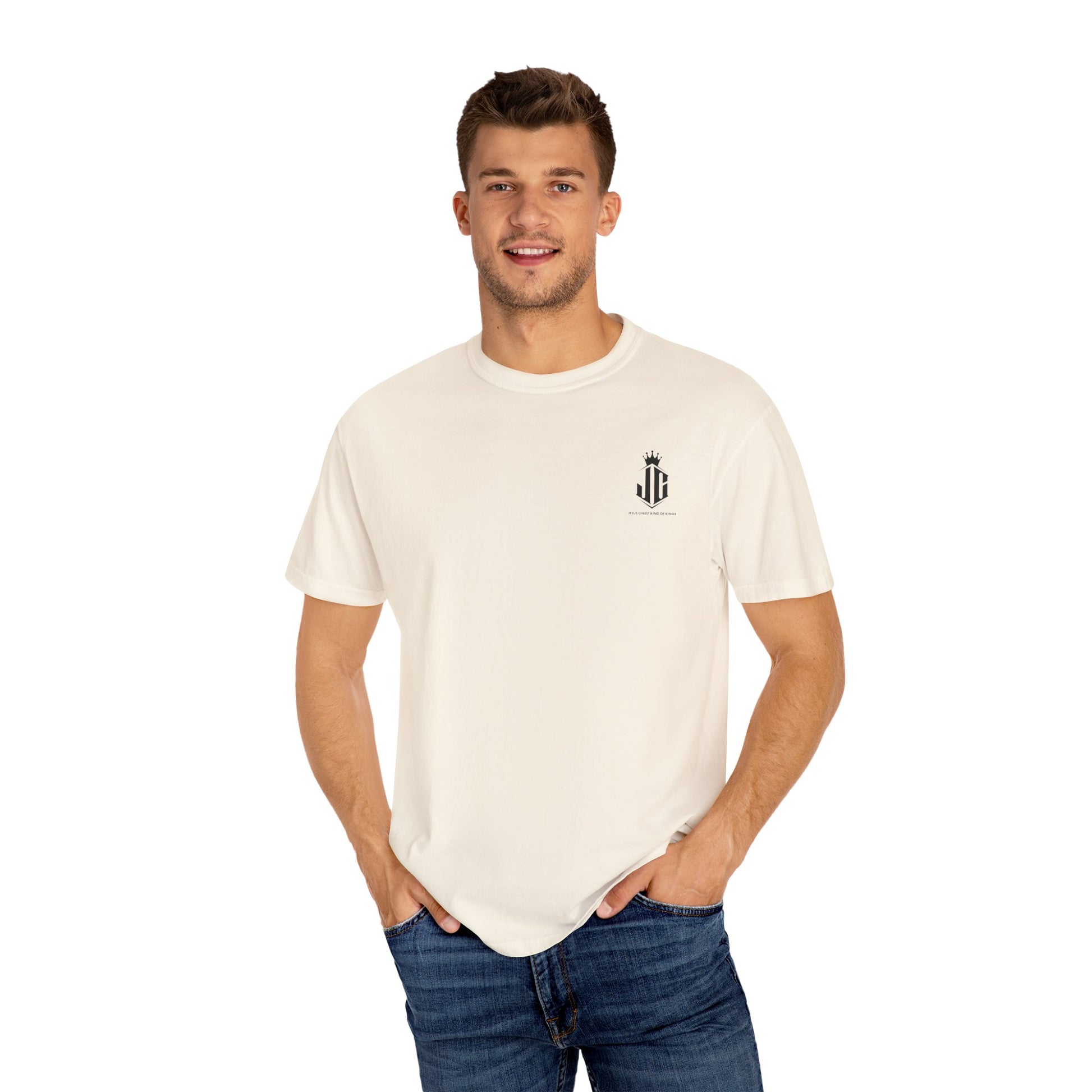 Unisex Garment-Dyed T-Shirt - Jesus Christ King of Kings Design Jesus Christ King of Kings T-Shirt | Faith-Based Unisex Apparel