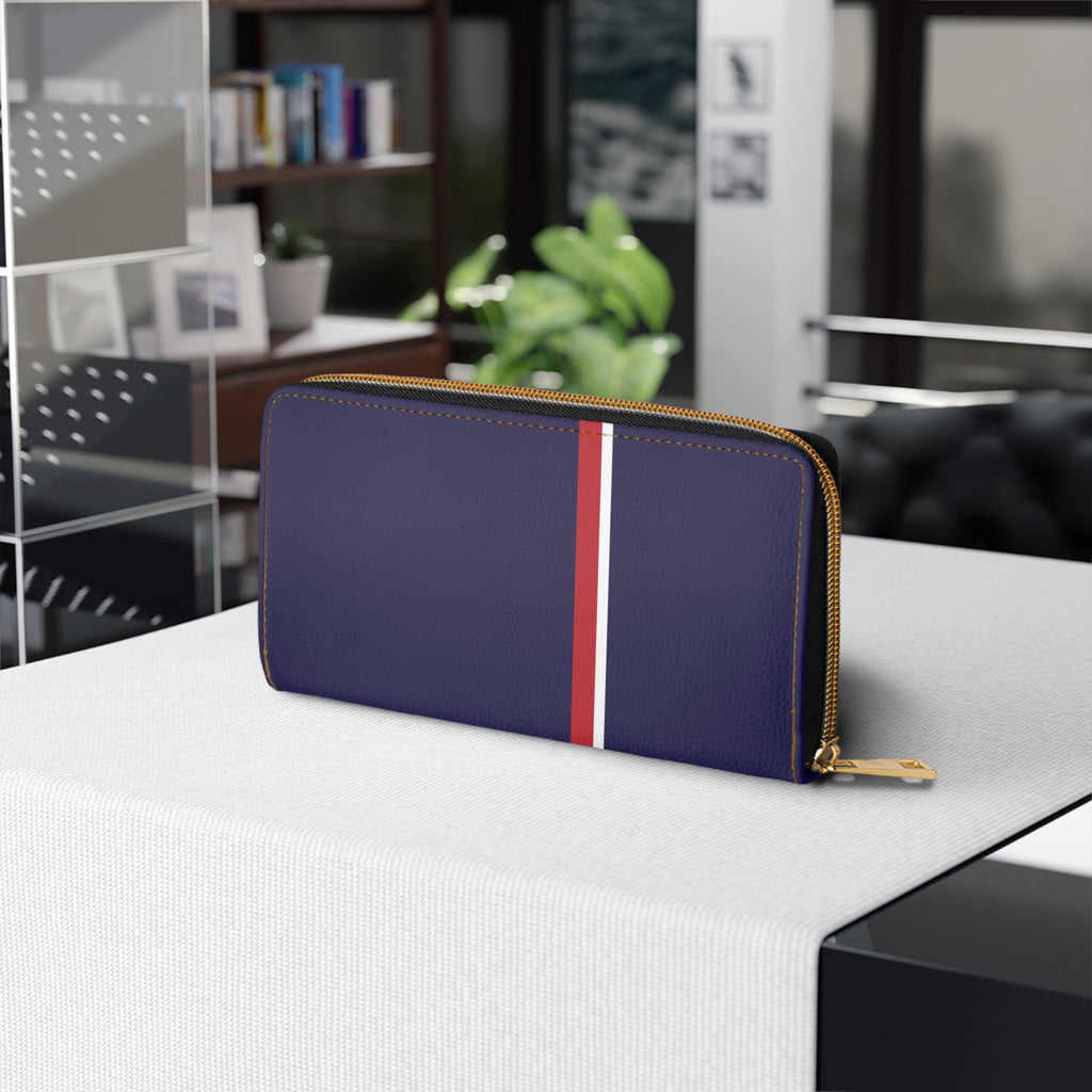 Navy Stripe Zipper Wallet Stylish Clutch, Gifts for Her, Everyday Organizer, Travel Accessory, Modern Purse