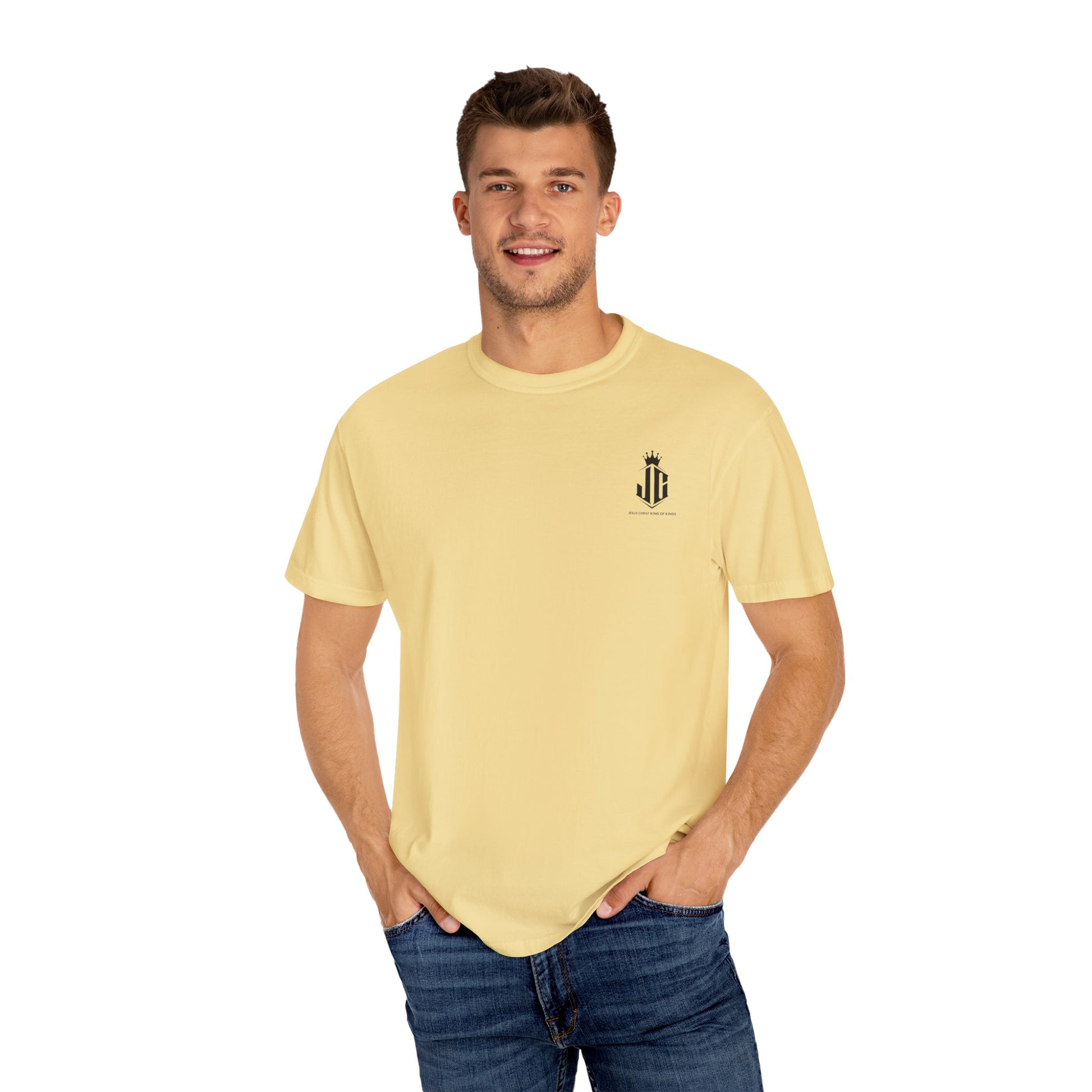 Unisex Garment-Dyed T-Shirt - Jesus Christ King of Kings Design Jesus Christ King of Kings T-Shirt | Faith-Based Unisex Apparel