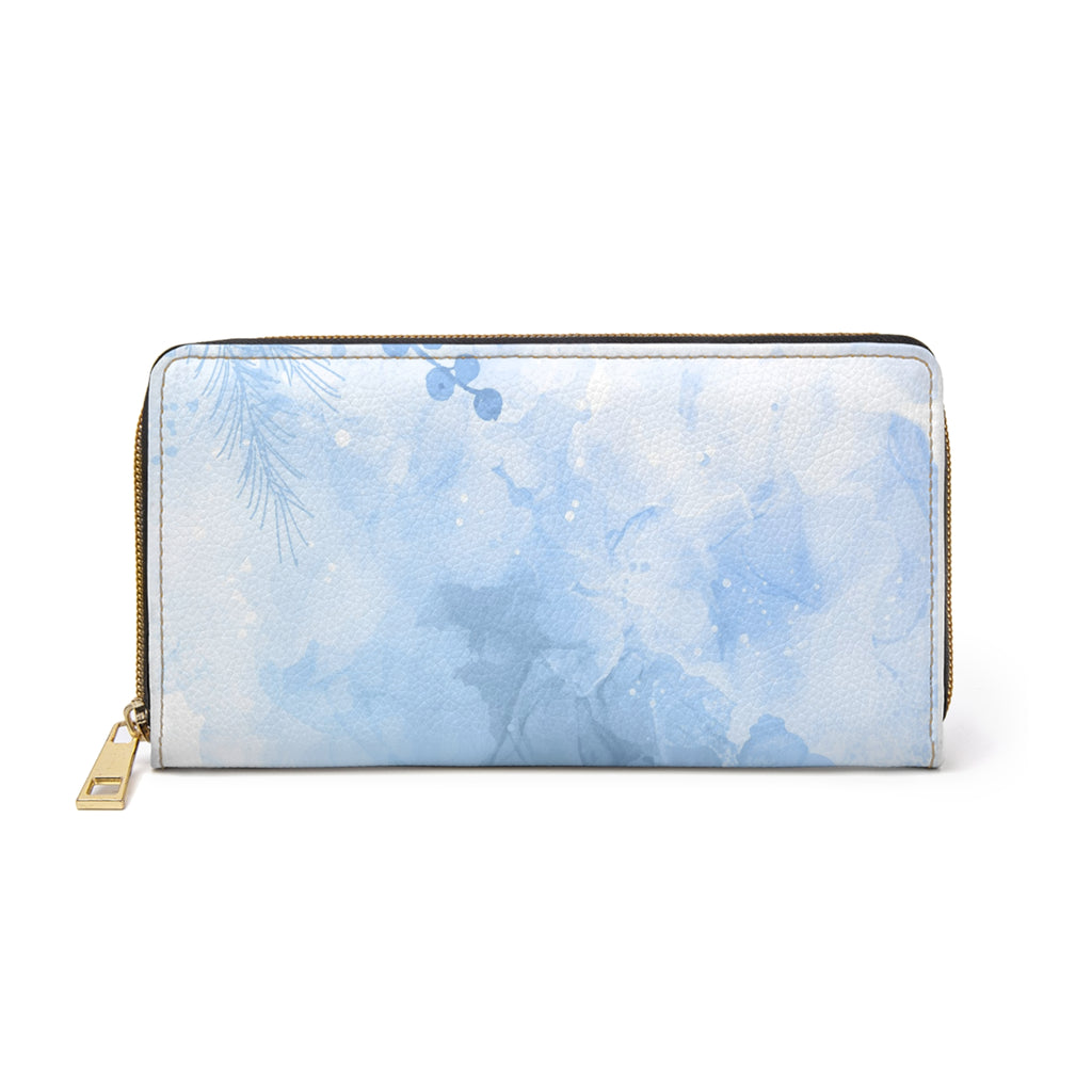 Watercolor Blue Zipper Wallet, Stylish Purse for Fashion Lovers, Ideal for Gifts, Travel, Everyday Use, Womens Accessories