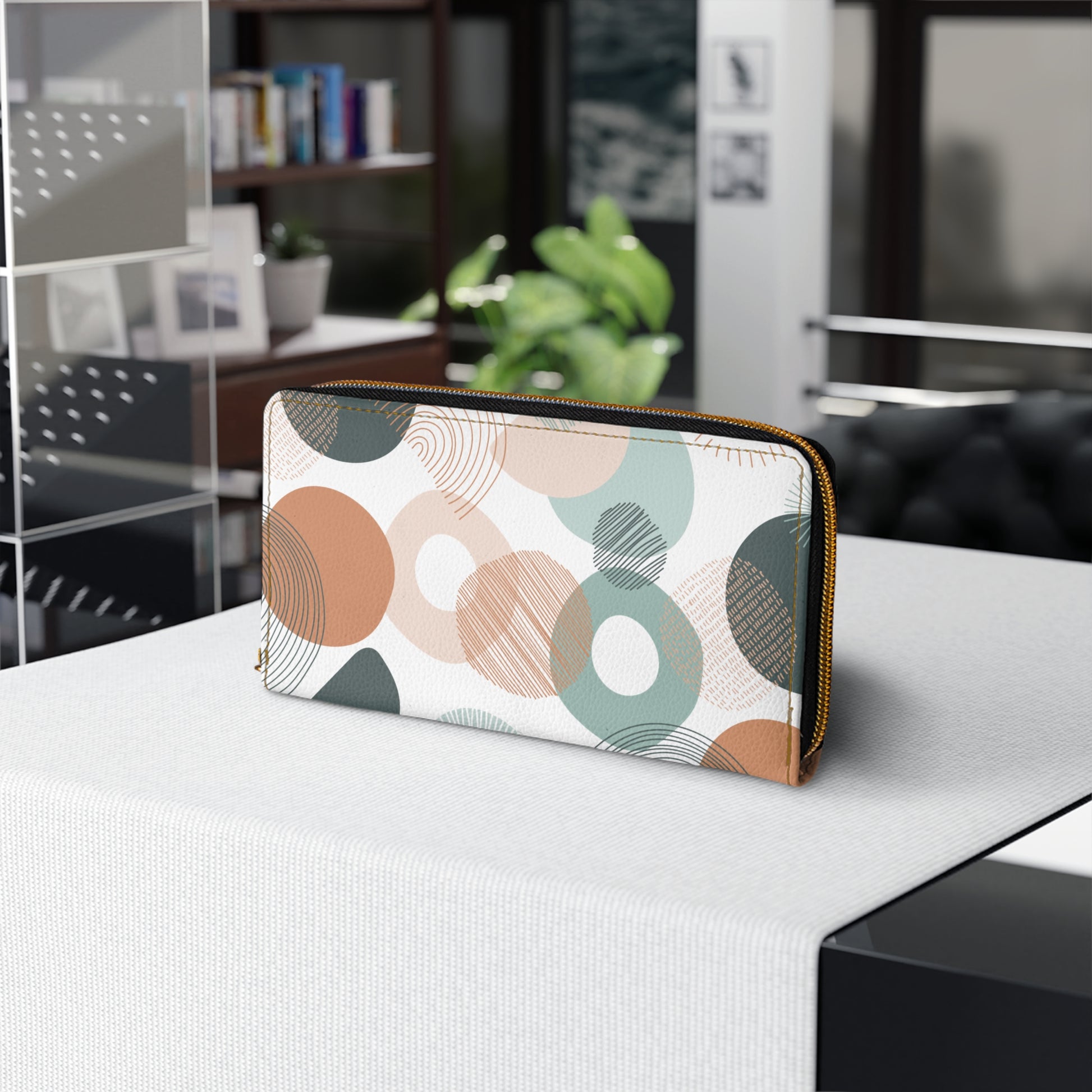 Modern Geometric Zipper Wallet, Stylish Purse, Unique Gift for Her, Minimalist Clutch, Trendy Accessory for Any Occasion, Everyday Use