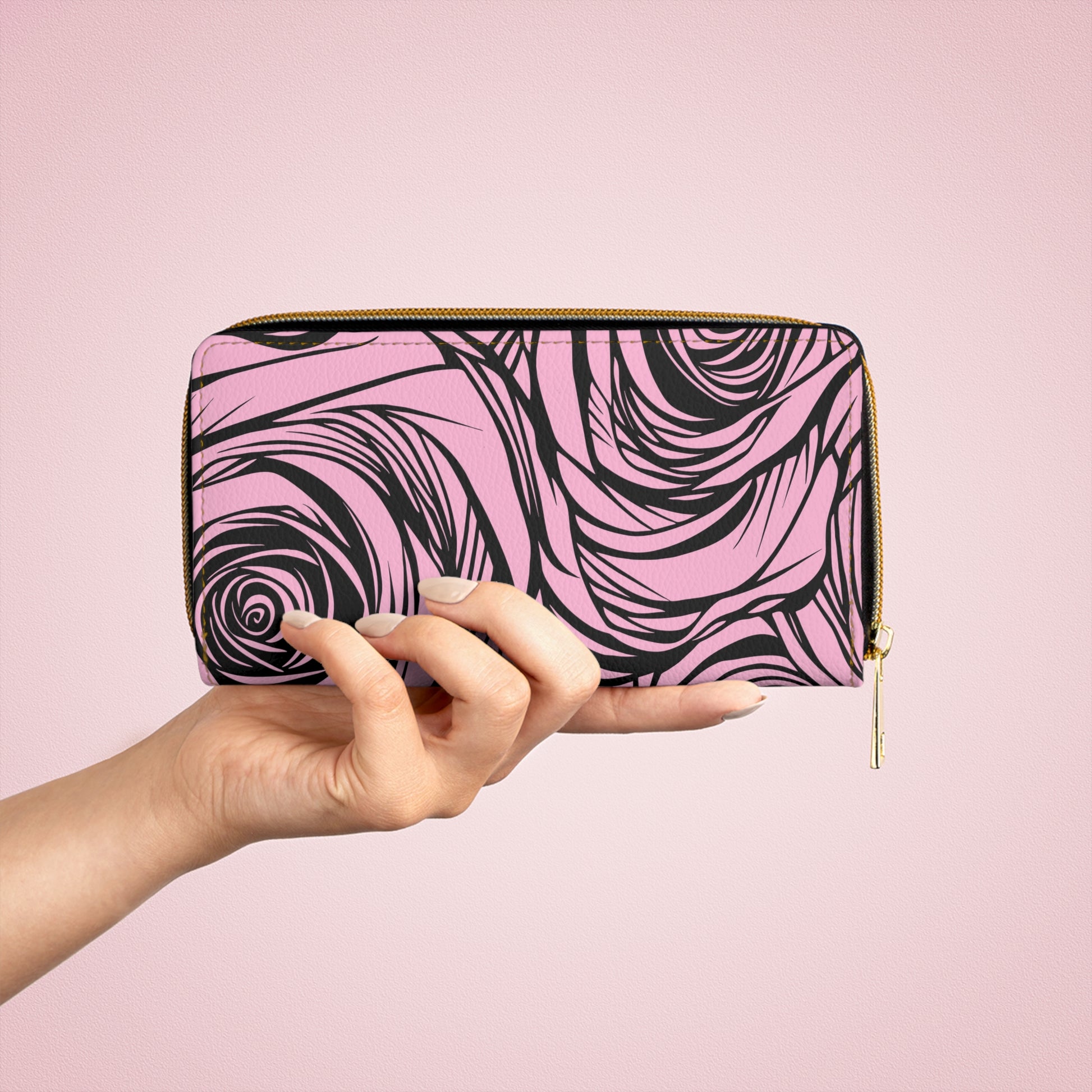 Stylish Zipper Wallet, Floral Pattern Organizer for Women, Gift for Her, Travel Essential, Chic Accessory