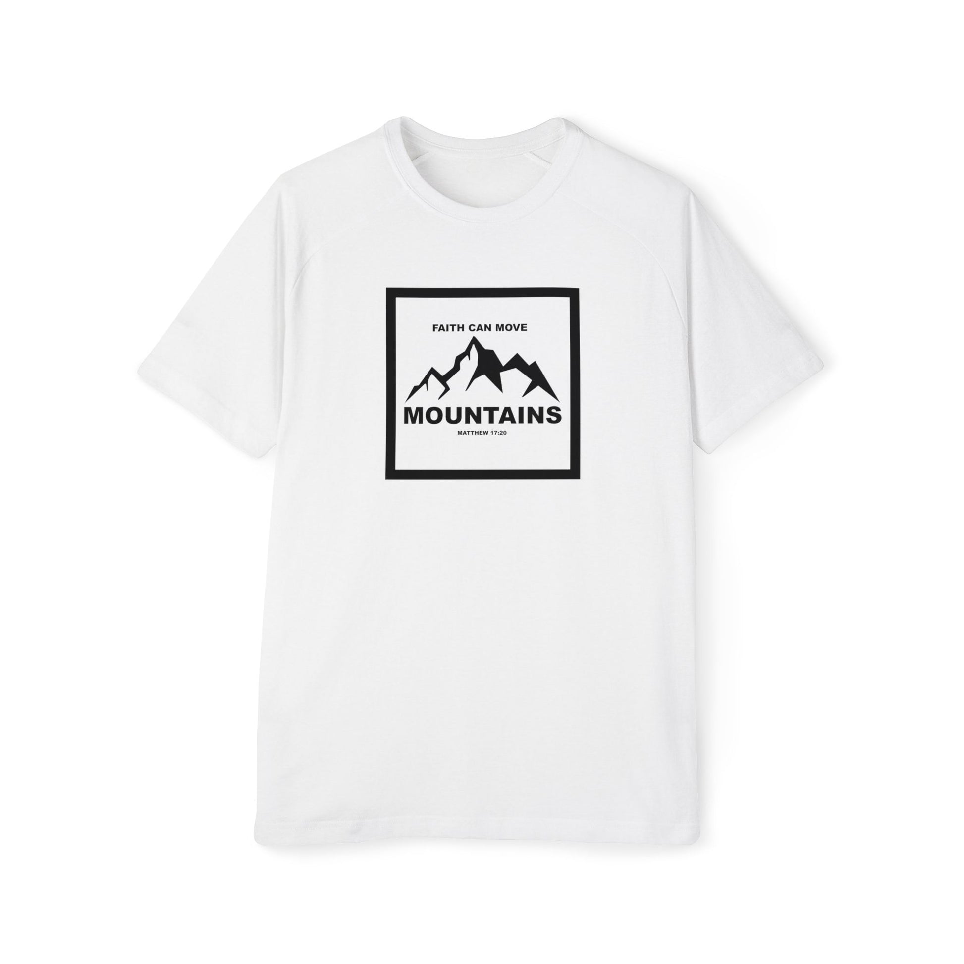 Men's Raglan T-Shirt Religious Faith Can Move Mountains - Inspirational Graphic Tee Christian Tee Mom Dad Gift