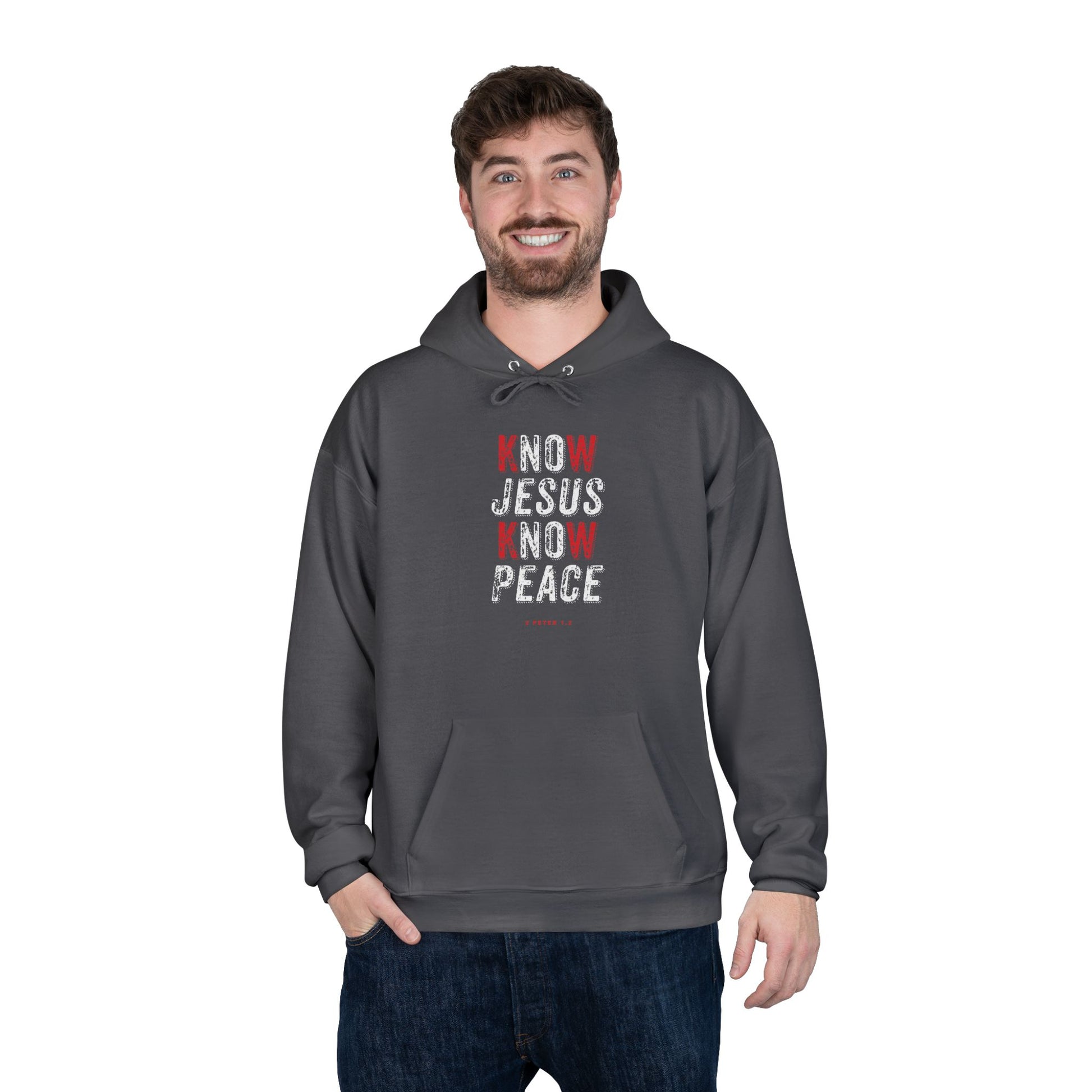 Sweatshirt Hoodie For Christian Men Women Gift For Dad Mom Black Pullover Hoodie Sweatshirt Apparel Know Jesus Know Peace Scripture