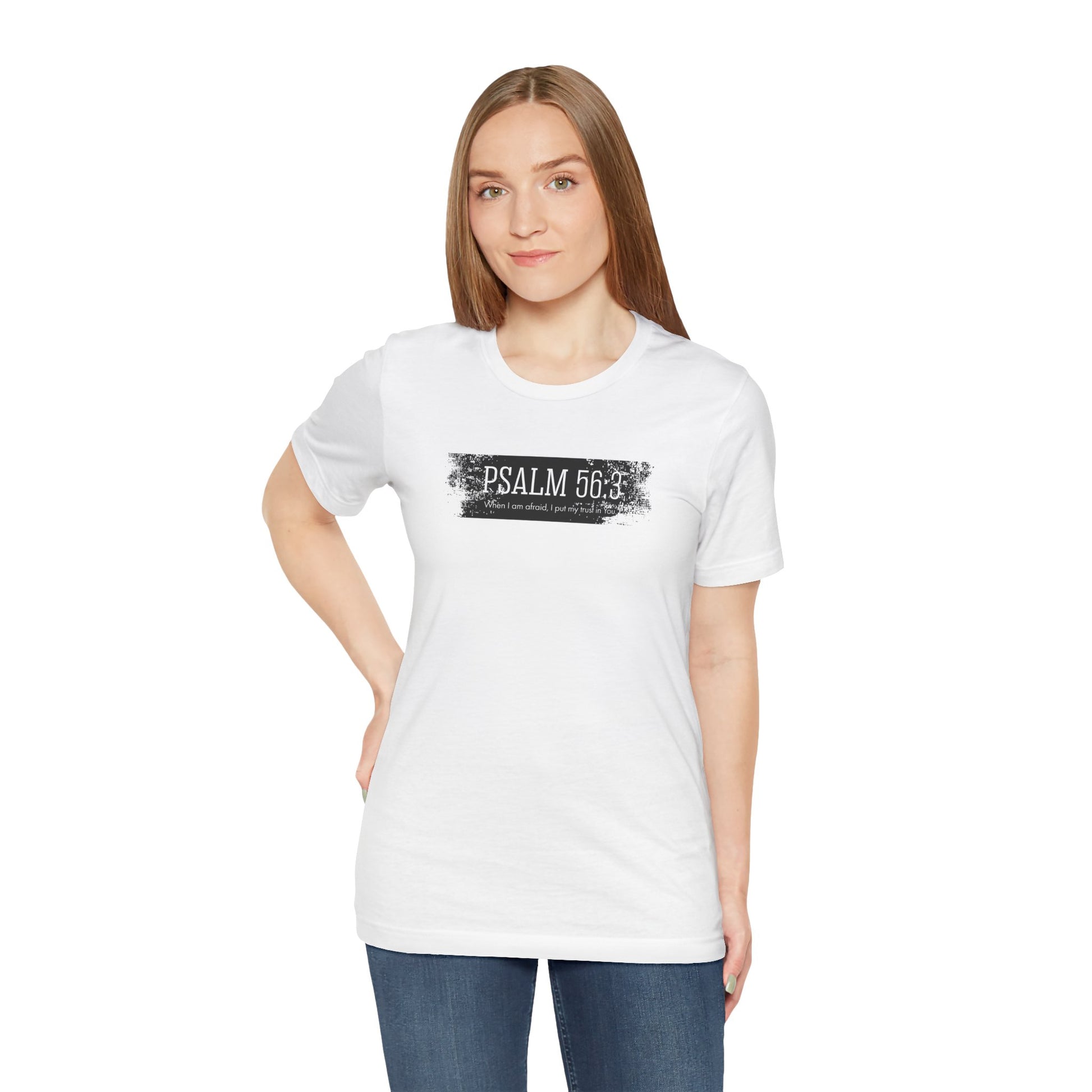 Inspirational Psalm 56:3 Unisex Soft Short Sleeve Tee For Gift Bible Verse Shirt Tee