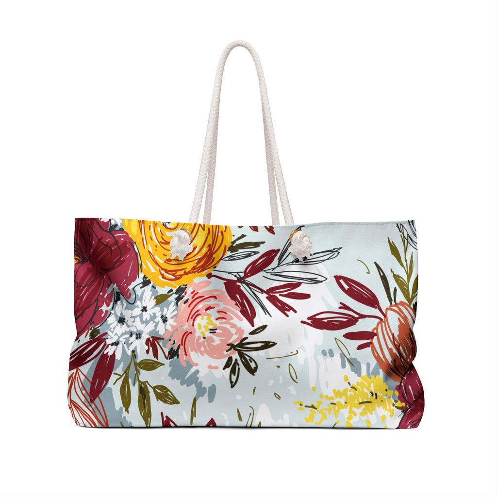 Spring Floral Weekender Bag Stylish Tote for Travel & Beach Days