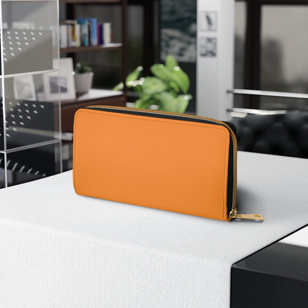 Orange Stylish Zipper Wallet - Perfect for Everyday Use, Secure Storage for Cards & Cash, Great Gift for Birthdays, Holidays, Travelers, Minimalist