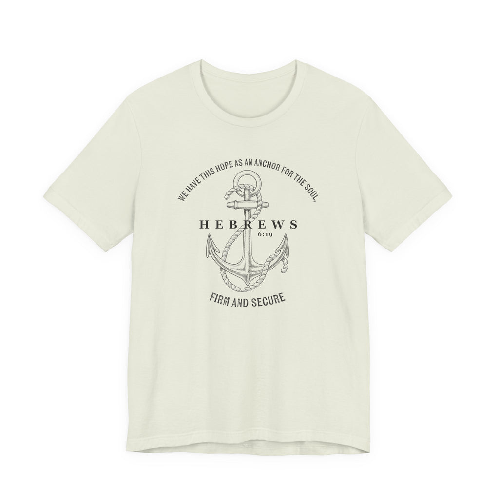 Faith-Inspired Unisex Anchor Tee Hebrews 6:19 Bible Verse Christian Shirt Bible Verse T-Shirt, Religious Outfit Christian Jesus Shirt Religious Gift Shirt