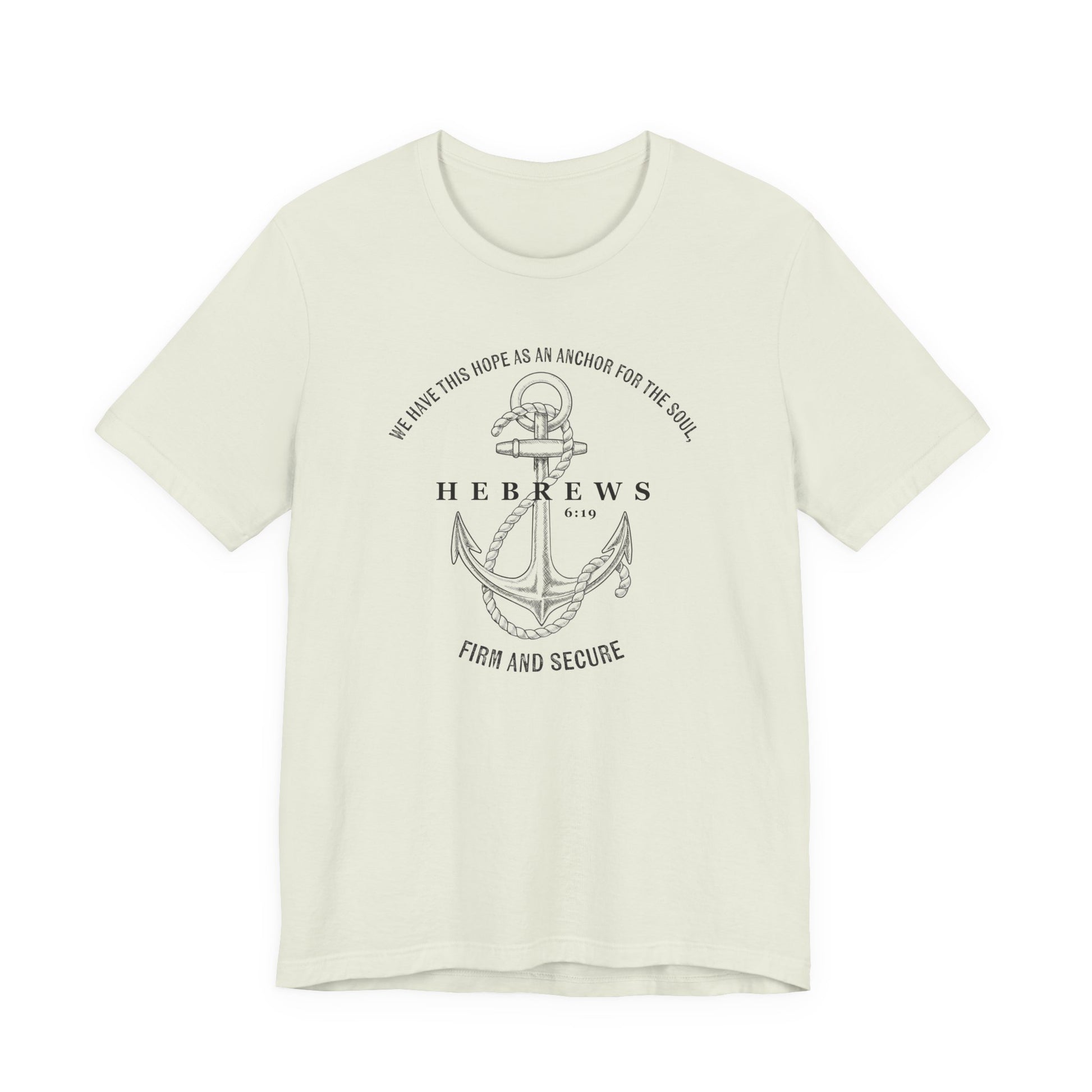 Faith-Inspired Unisex Anchor Tee Hebrews 6:19 Bible Verse Christian Shirt Bible Verse T-Shirt, Religious Outfit Christian Jesus Shirt Religious Gift Shirt