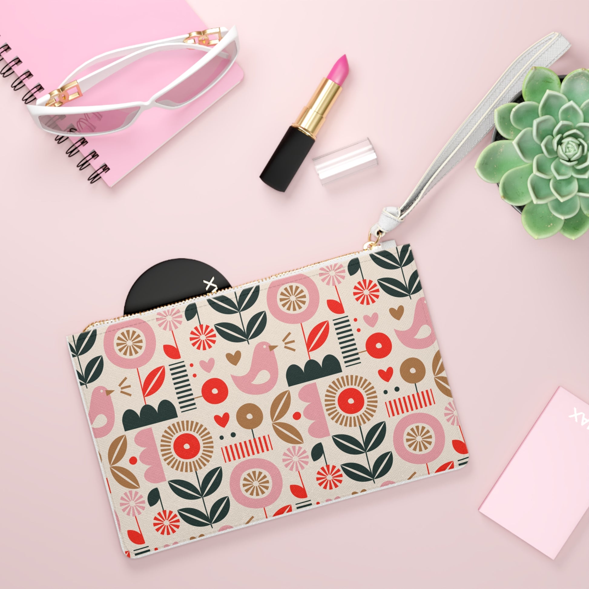 Colorful Spring Floral Clutch Bag, Perfect for Parties, Weddings, and Everyday, Trendy Wristlet, Gift for Her, Cute Evening Purse