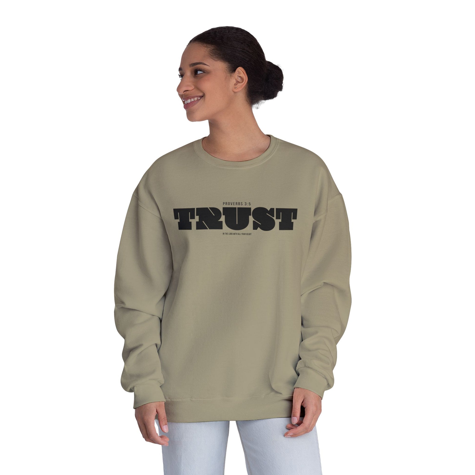 Sweatshirt For Christian Men Women Sweatshirt Apparel Gift For Christian Apparel Modern Clothing Trust in the Lord Bible Verse Tee