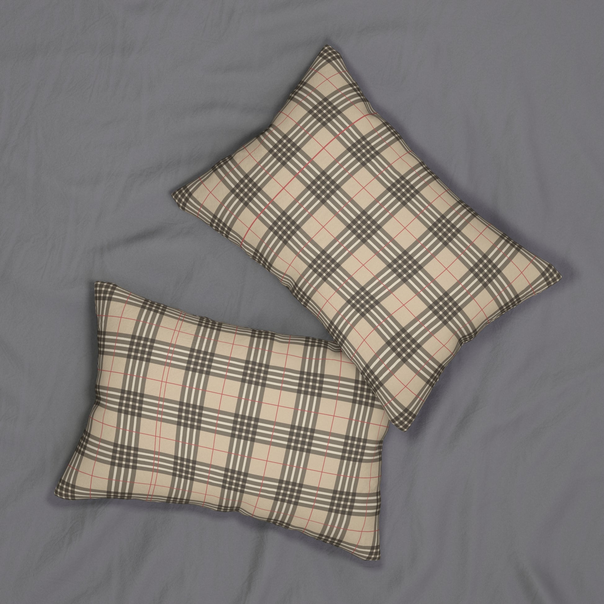 Stylish Plaid Lumbar Pillow, Cozy Home Decor, Decorative Cushion, Modern Couch Accessory, Gift for Homeowners, Soft Throw Pillow