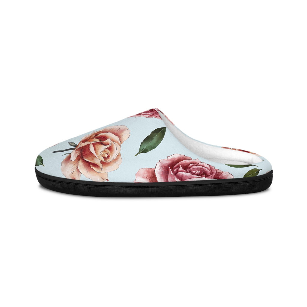 Rose Slippers For Gift For Her Floral Women's Indoor Slippers Cozy Rose Design for Relaxation